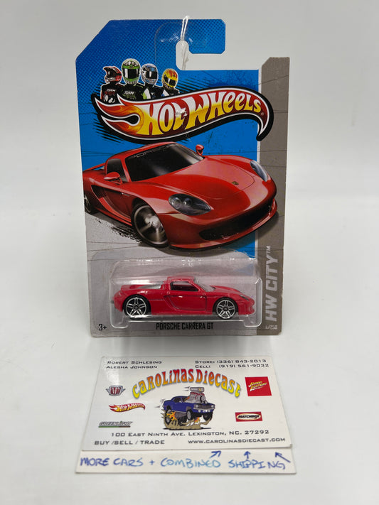 2013 Hot Wheels HW City #4 Porsche Carrera GT Red Card Not Perfect SR