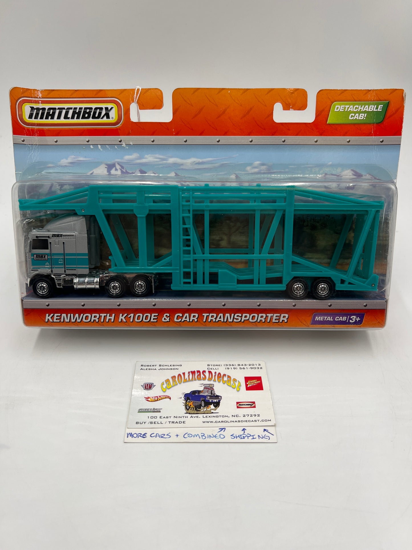 Matchbox Rare Kenworth K100E & Car Transporter W/Detachable Cab VHTF Card Not Perfect