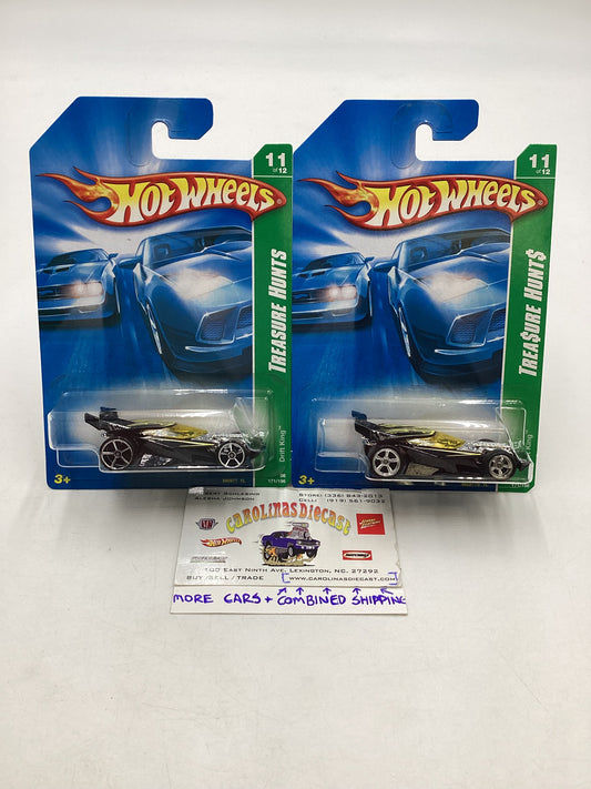 2008 Hot Wheels Super Treasure Hunt + Treasure Hunt Drift King Black #171 with protector