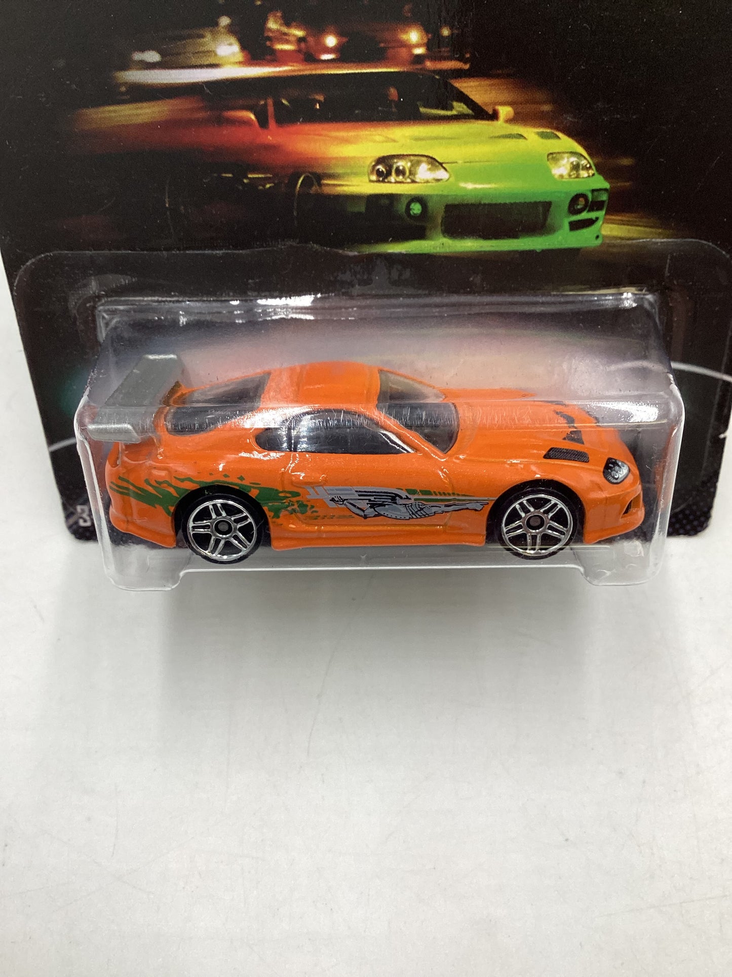 Hot wheels 2013 Fast and furious 2/8 Toyota Supra silver wing w/protector