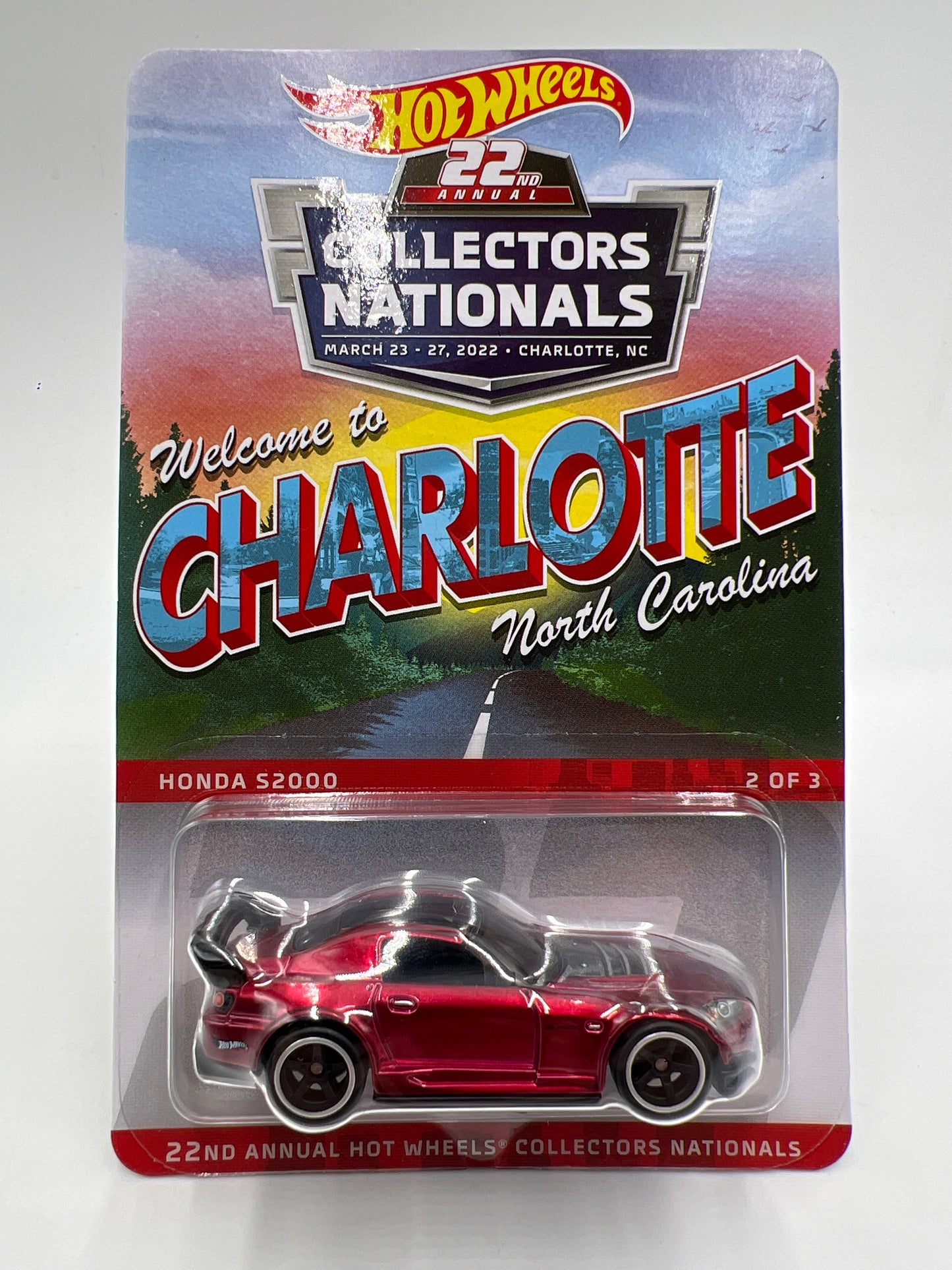 2022 Hot Wheels 22th Annual Collectors Nationals Charlotte 2085/6200 Honda S2000 Red W/Protector