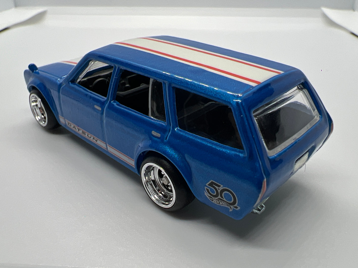 Hot Wheels 1/64 Premium 50th Favorites Set 71 Datsun 510 Wagon Blue Loose