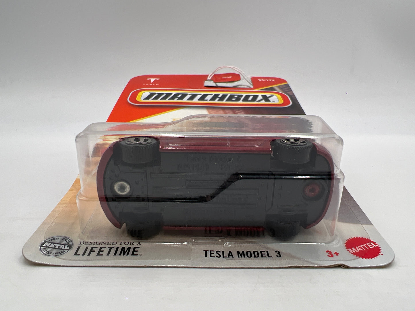 2025 Matchbox #4 Tesla Model 3 Red 211C