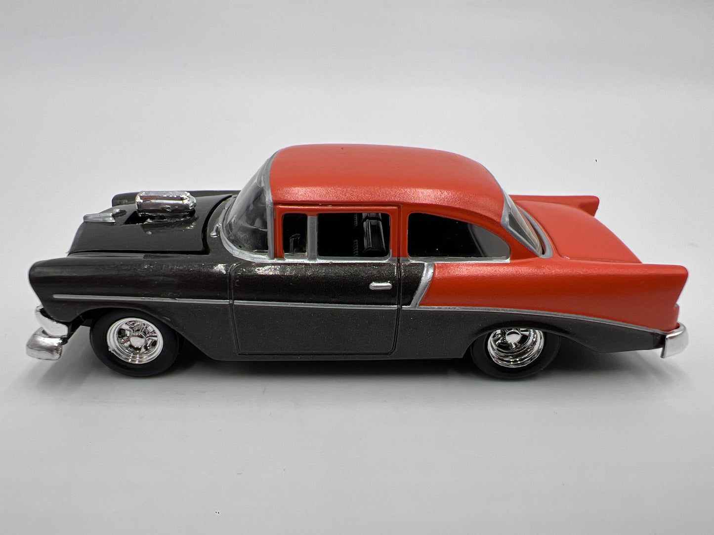 Hot Wheels 1/64 Premium 100% Black Box 1956 Chevy 210 Gray/Orange Loose