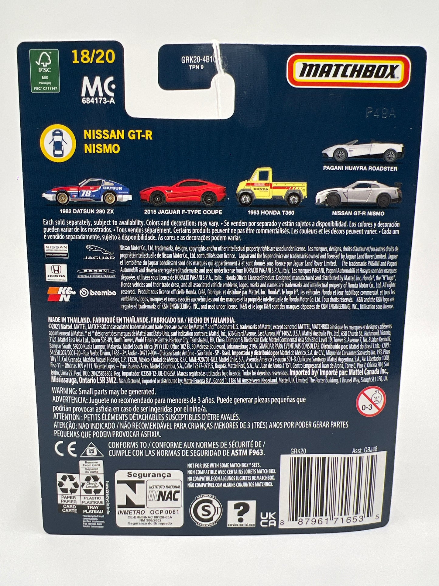 Matchbox Collectors #18 Nissan GT-R Nismo White