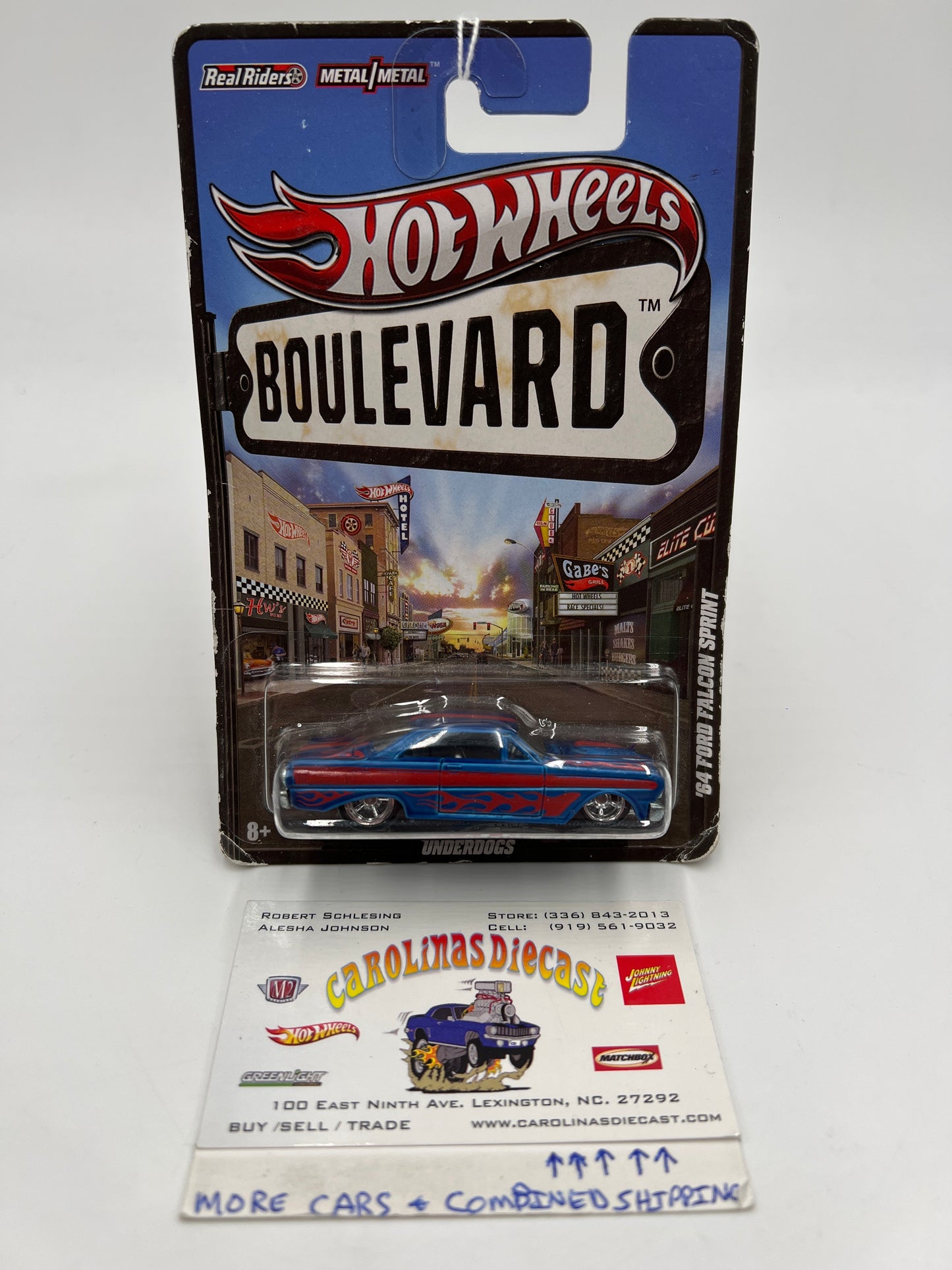 Hot Wheels Boulevard Underdogs 64 Ford Falcon Sprint Blue #3 Card Not Perfect 245F