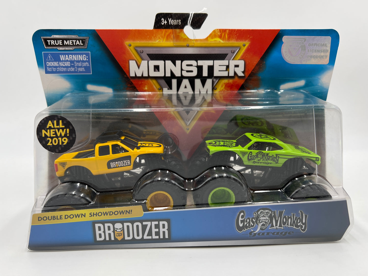 Monster Jam Double Down Showdown Brodozer & Gas Monkey Garage VHTF