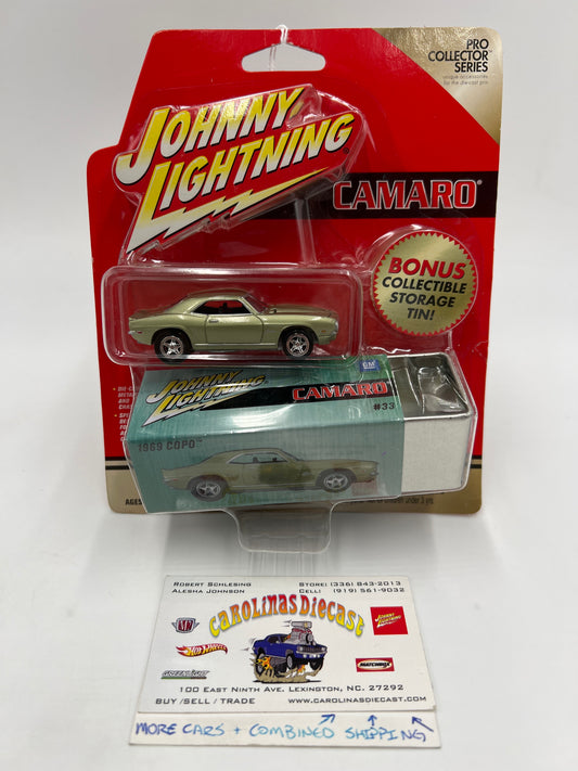 Johnny Lightning Pro Collector Series W/Storage Tin #33 1969 Copo Camaro Green 227E