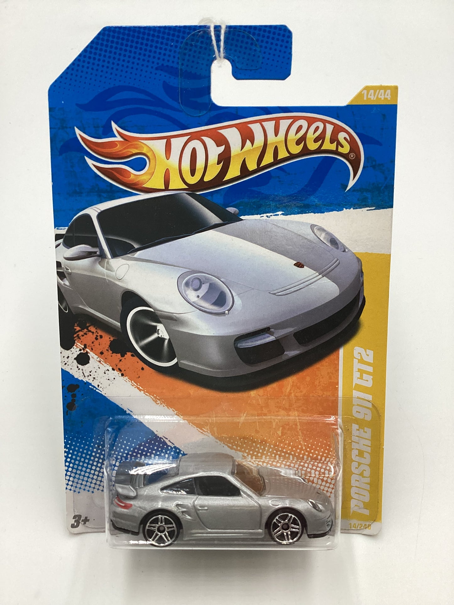 2010 Hot Wheels #014 Porsche 911 GT2 Silver (SR)