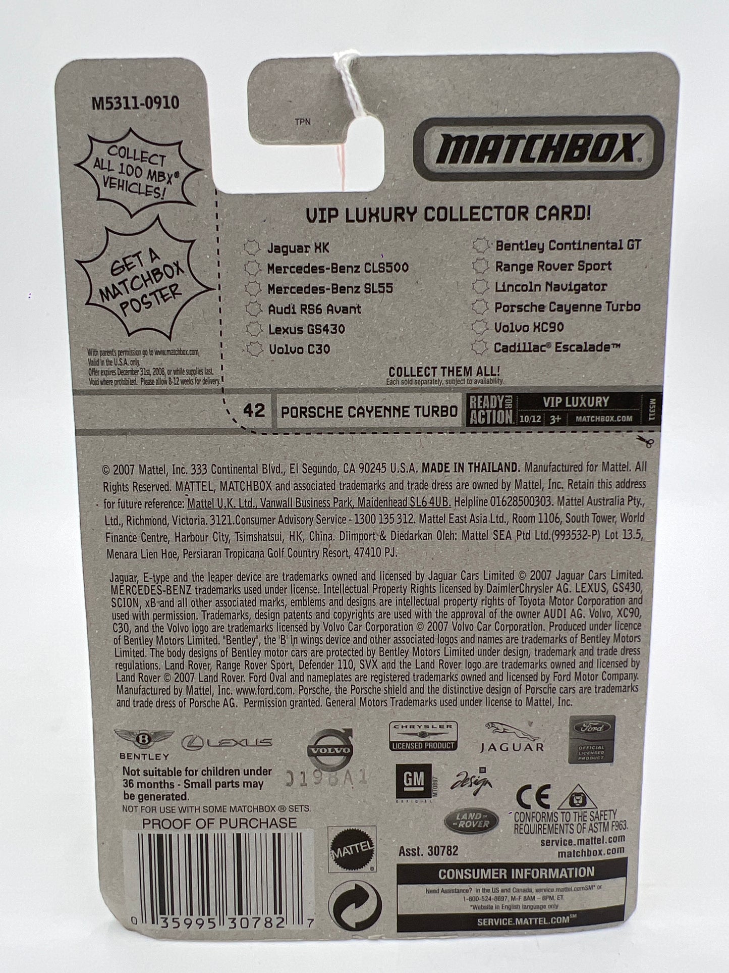 Matchbox VIP Luxury #42 Porsche Cayenne Turbo Red 216M