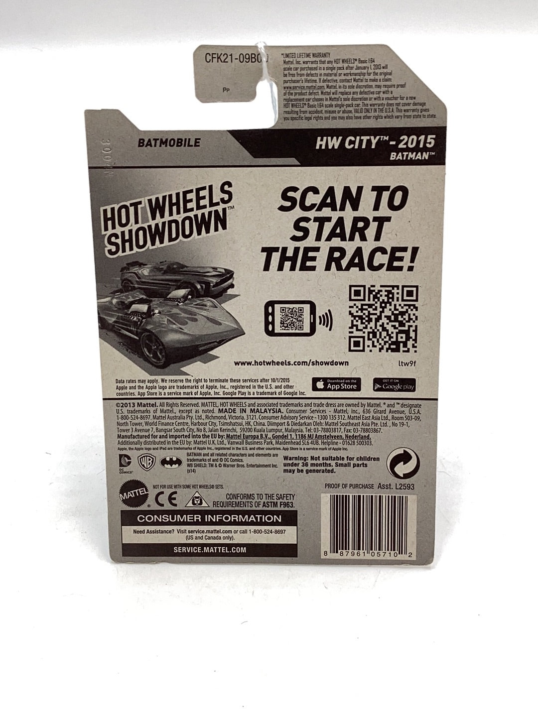 2015 Hot wheels #63 Batmobile 119H