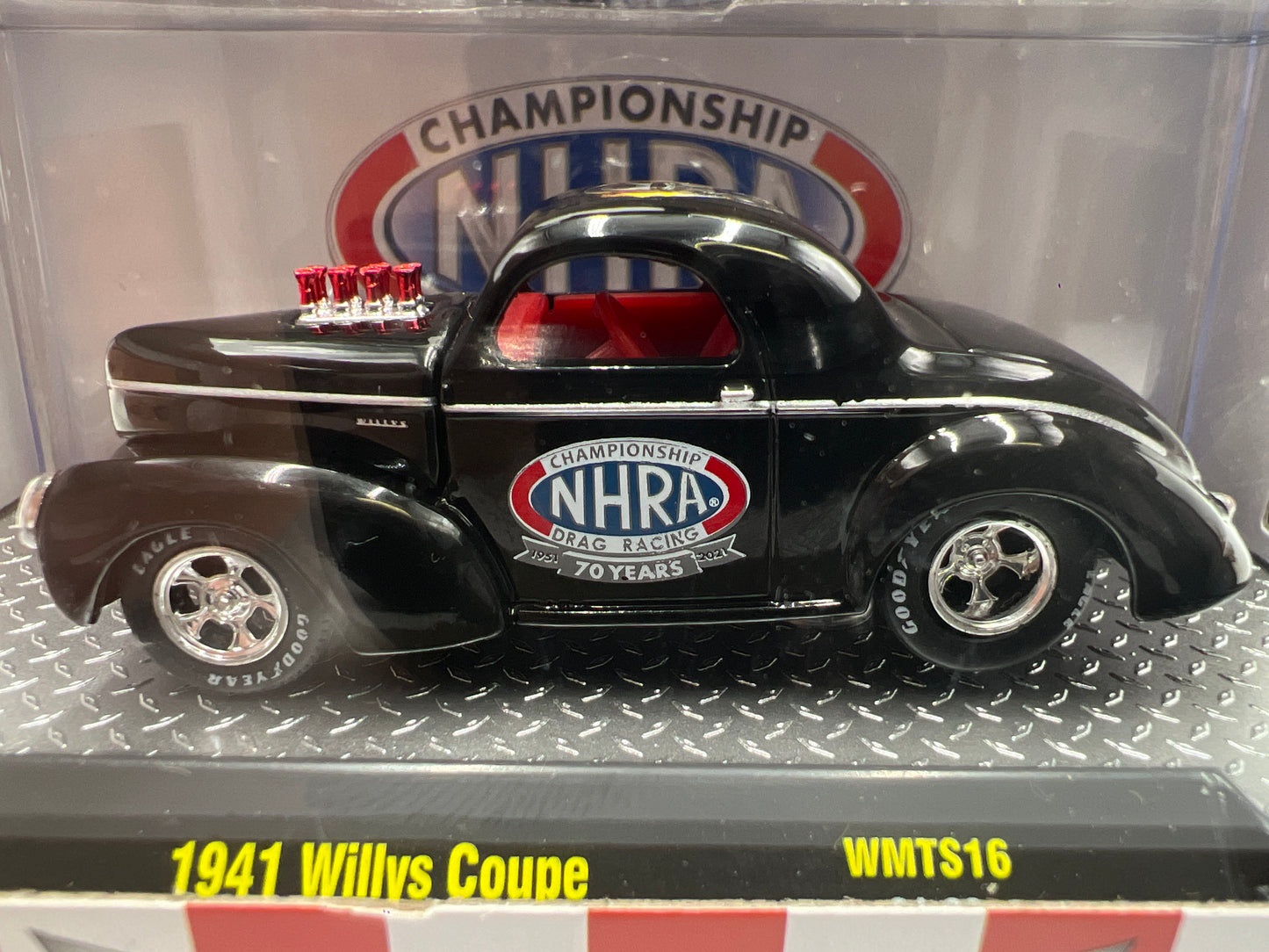 2021 M2 Machines NHRA 70 Years Walmart Exclusive 1941 Willys Coupe Black WMTS16