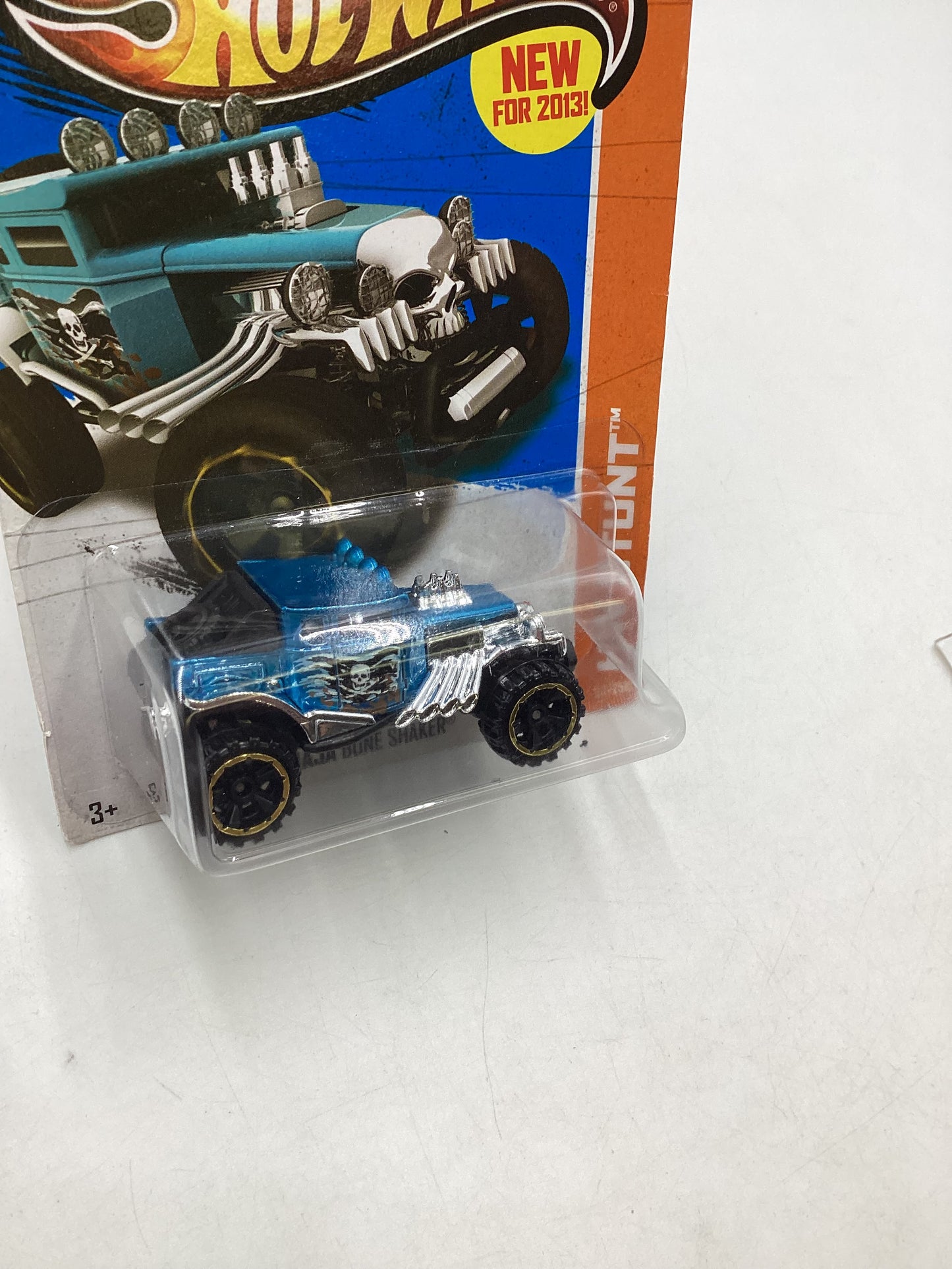 2013 Hot Wheels #90 Baja Bone Shaker Blue Black wheels 42C