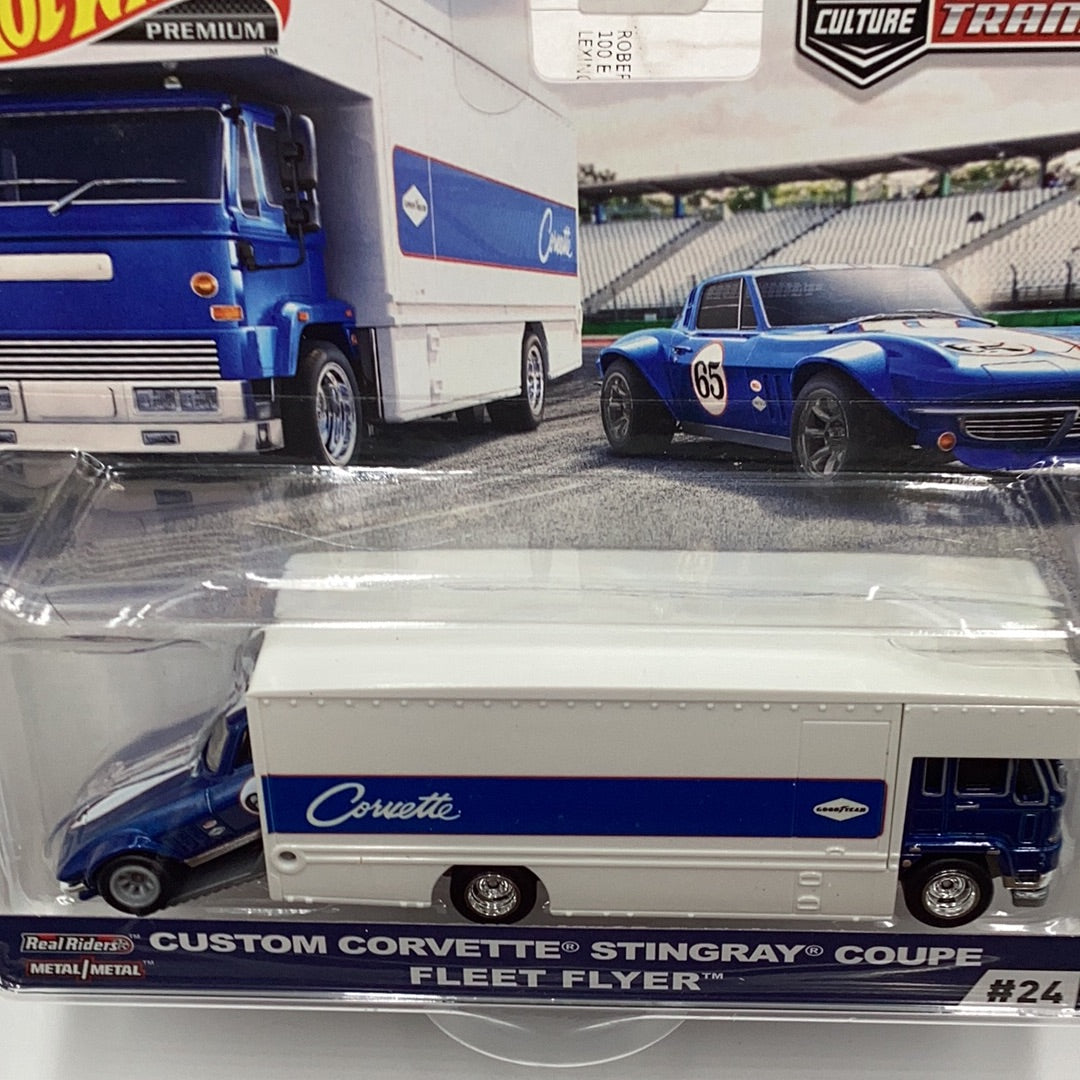 Hot wheels car culture team transport #24 Custom Corvette stingray Coupe fleet flyer 243E