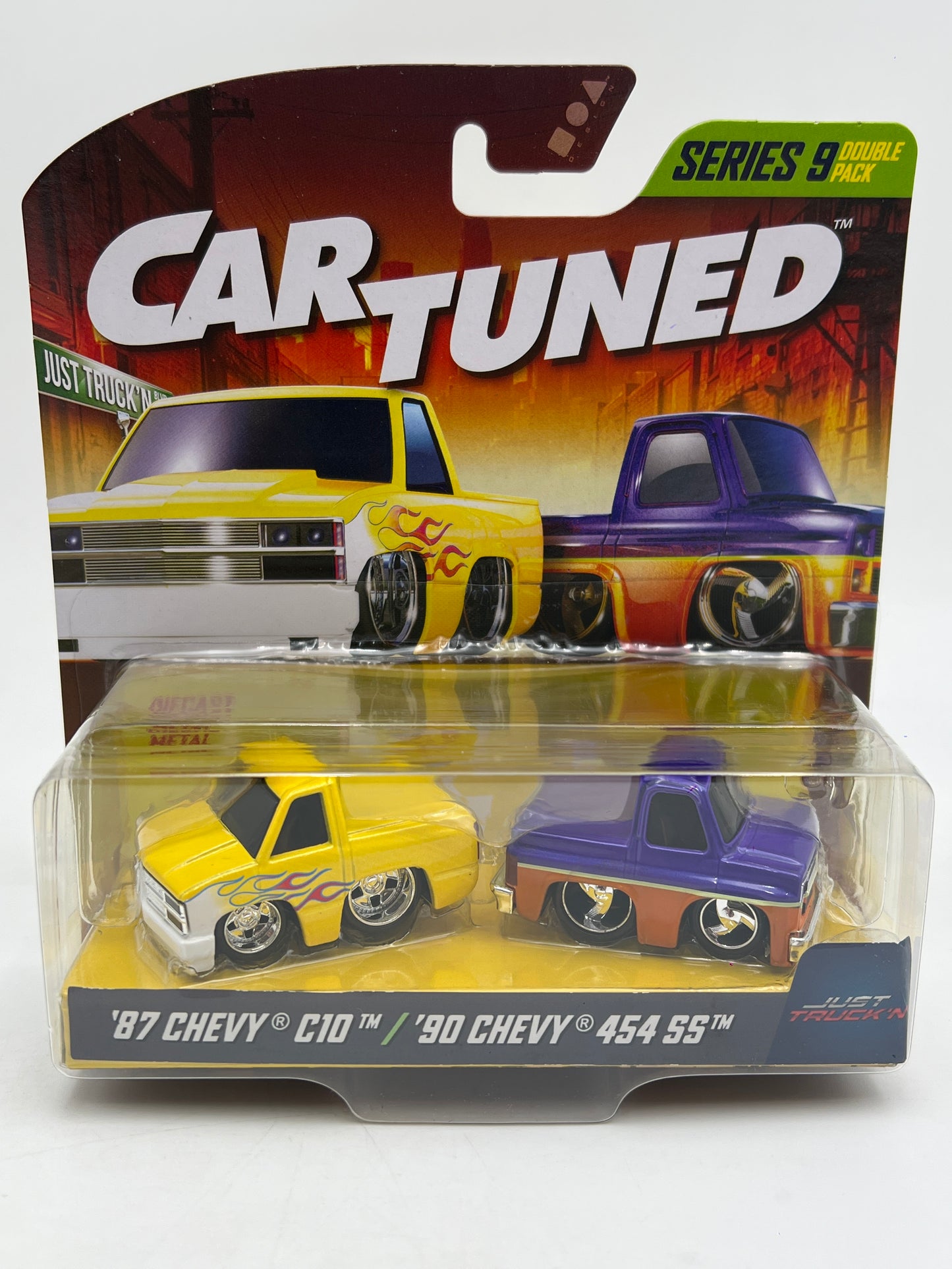 MGA Car Tuned Double Pack Series 9 Just Truckn 87 Chevy C10 & 90 Chevy 454 SS