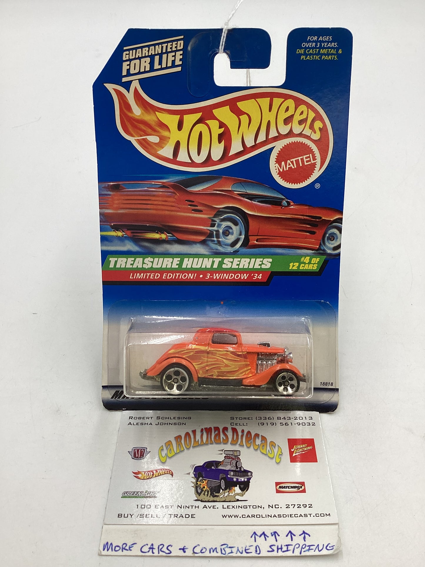 1998 Hot Wheels Treasure Hunt 4/12 3-Window 34 #752 277O