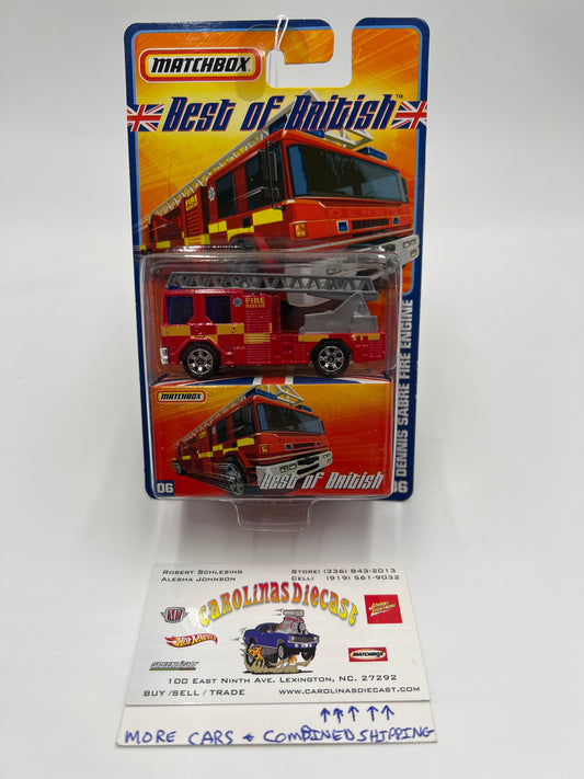 Matchbox Best Of British #6 Dennis Sabre Fire Engine Red 169i