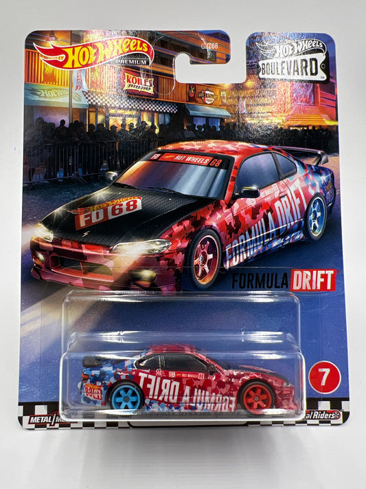 Hot Wheels Premium Boulevard #7 Nissan Silvia S15 Formula Drift W/Protector