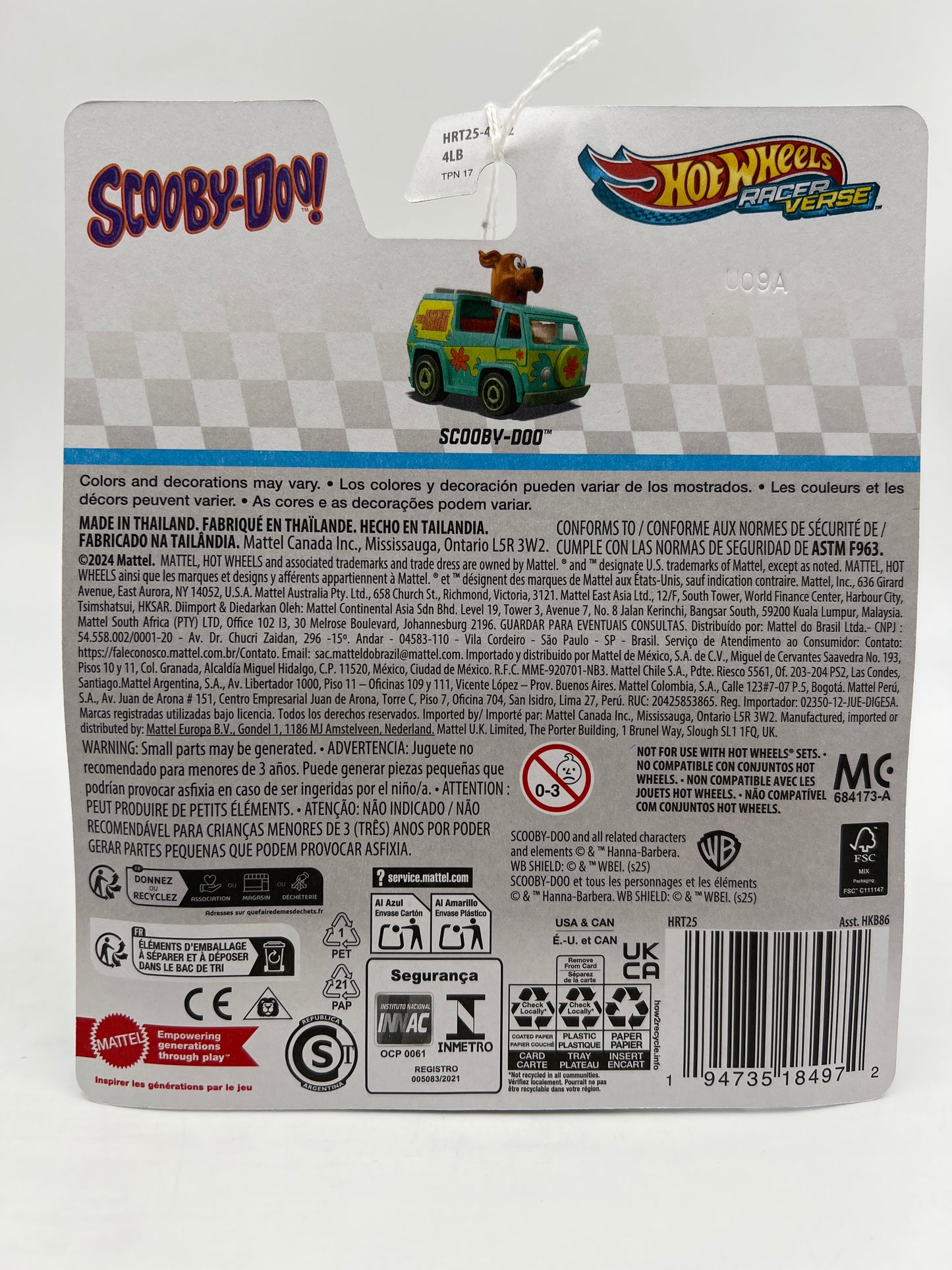 Hot Wheels Racer Verse Scooby-Doo In Mystery Machine 111A