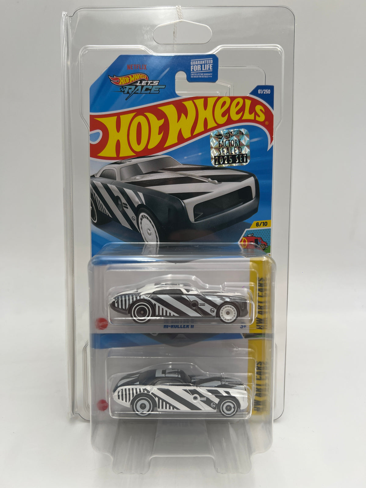 2025 Hot Wheels Factory Sealed Super Treasure Hunt & Mainline #61 Hi-Roller II Black/White W/Protector