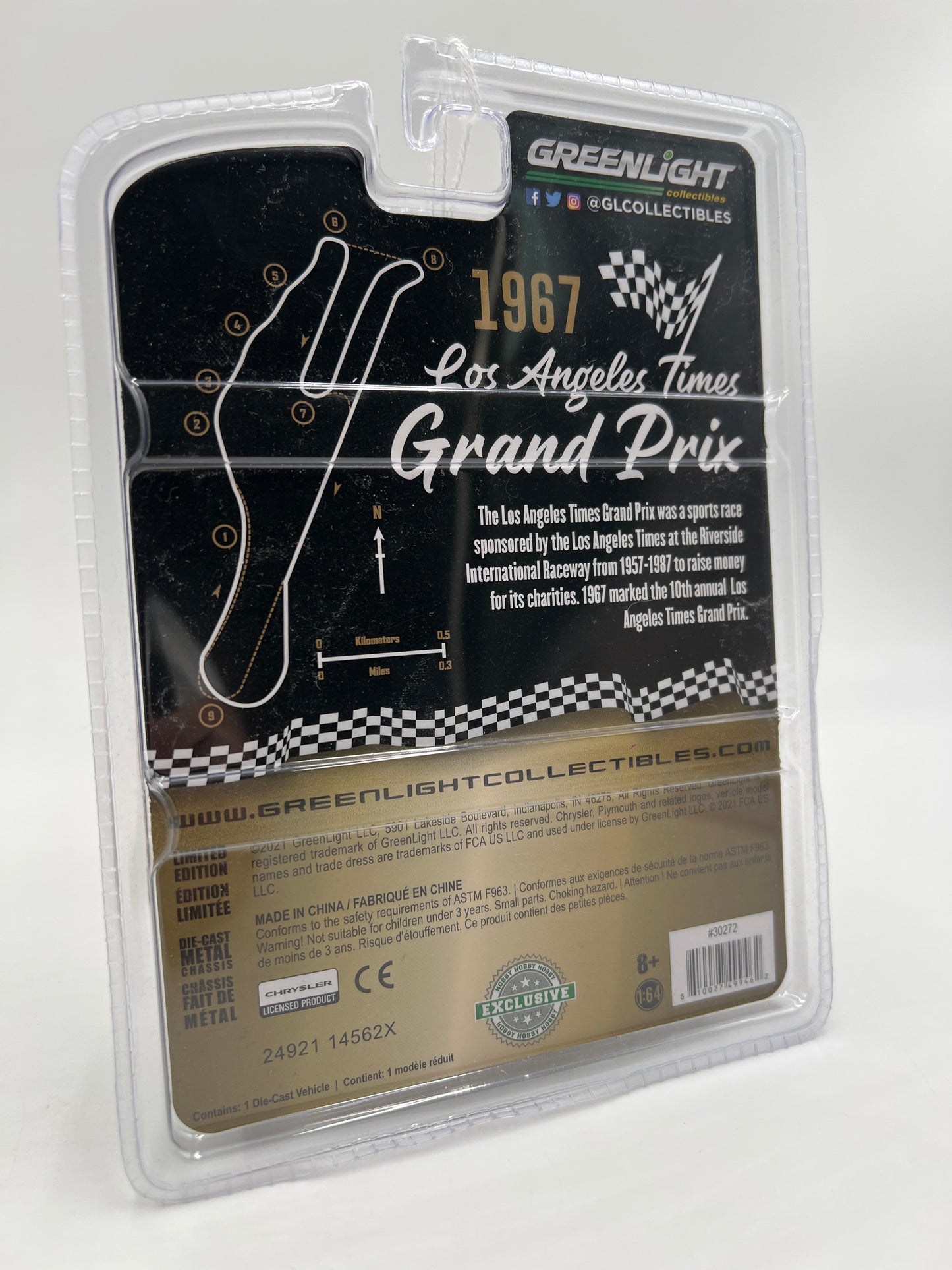 Greenlight Hobby Exclusive LA Times Grand Prix RAW CHASE 1968 Plymouth GTX Hemi Convertible Pace Car