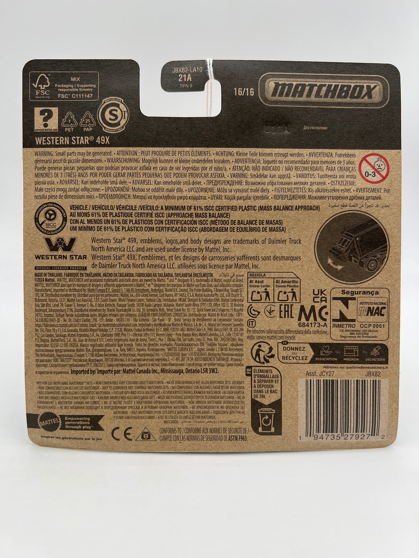 2025 Matchbox Working Rigs #16 Western Star 49X Red 164E