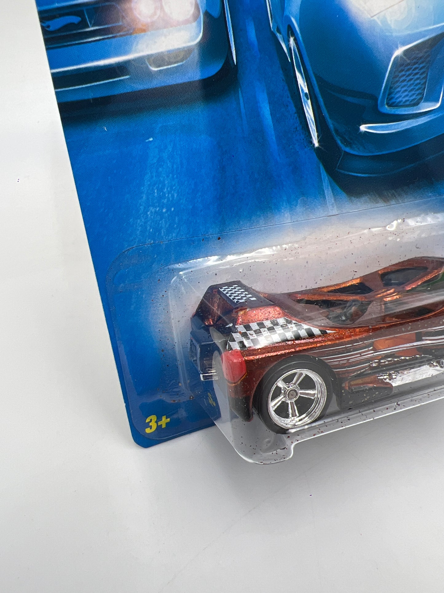 2007 Hot Wheels Super Treasure Hunt #125 Mega Thrust Orange Paint Flaking