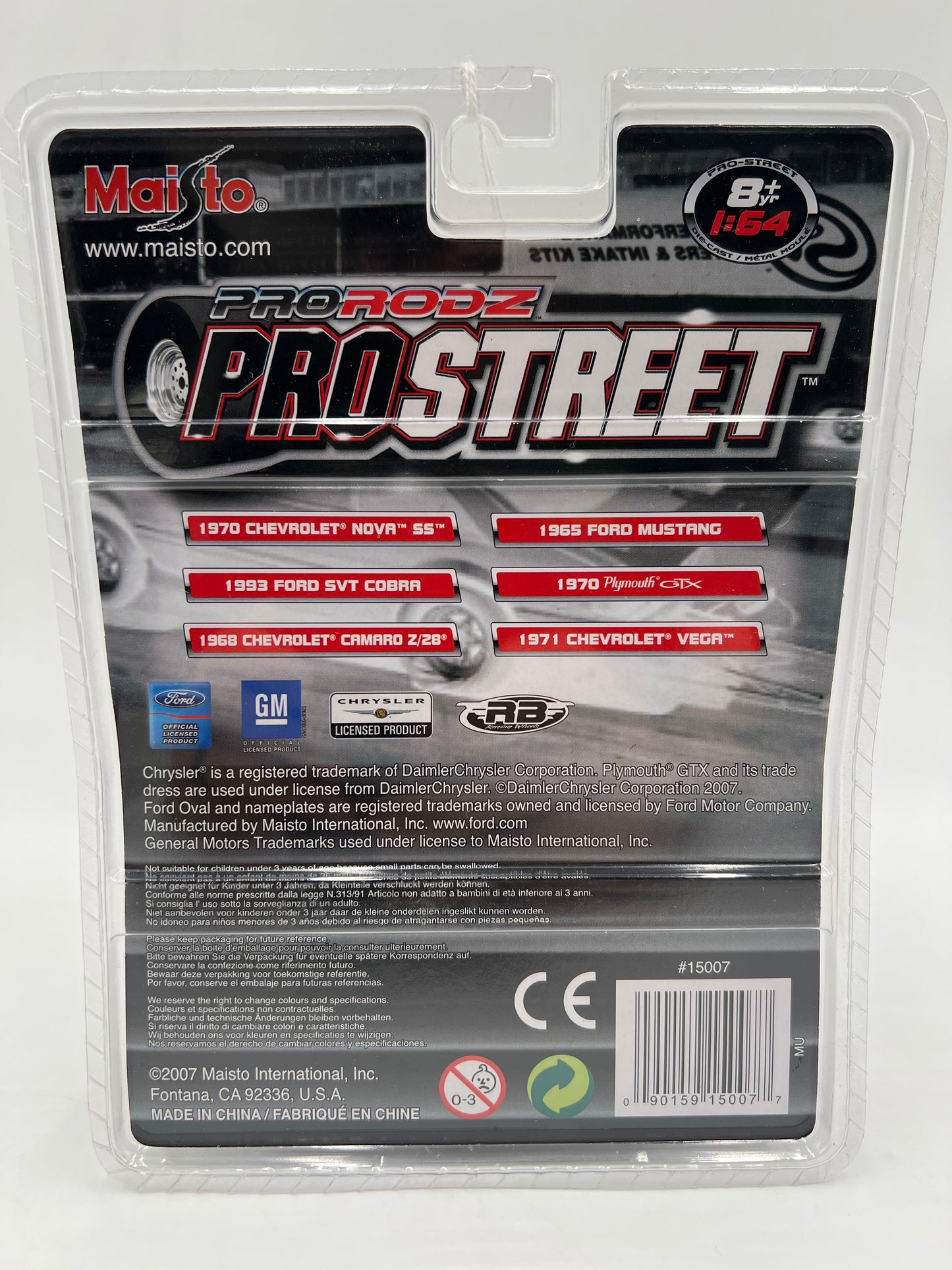 Maisto Pro Rodz Pro Street 1965 Ford Mustang Silver 185D