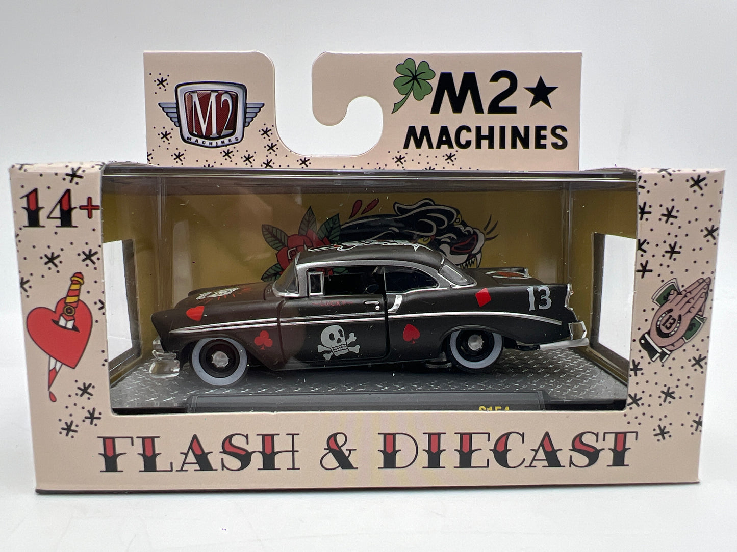 2026 M2 Machines S154 Flash & Diecast 1956 Chevrolet Bel Air Black