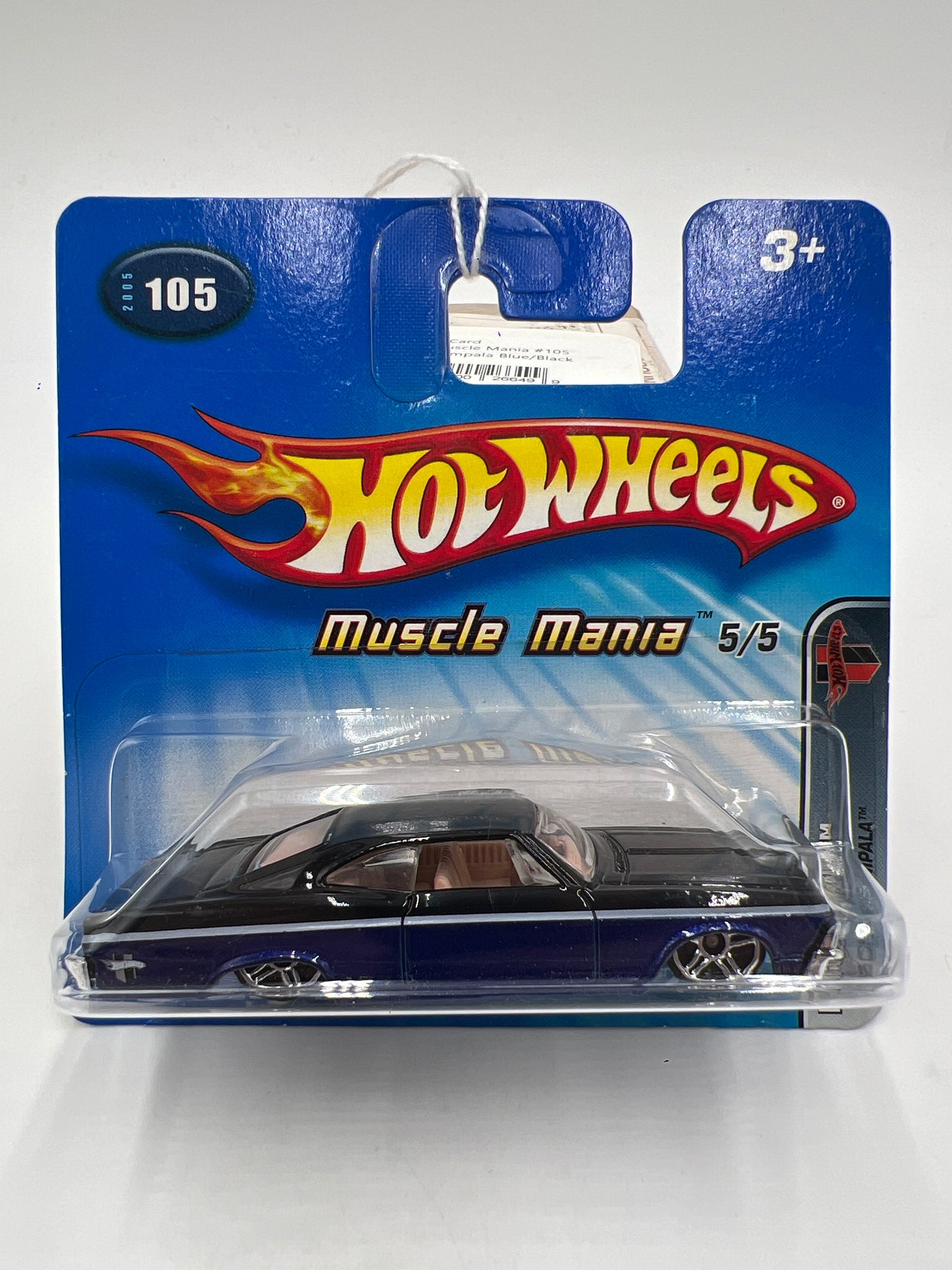 2005 Hot Wheels Muscle Mania #105 1965 Chevy Impala Blue/Black Short Card 10A
