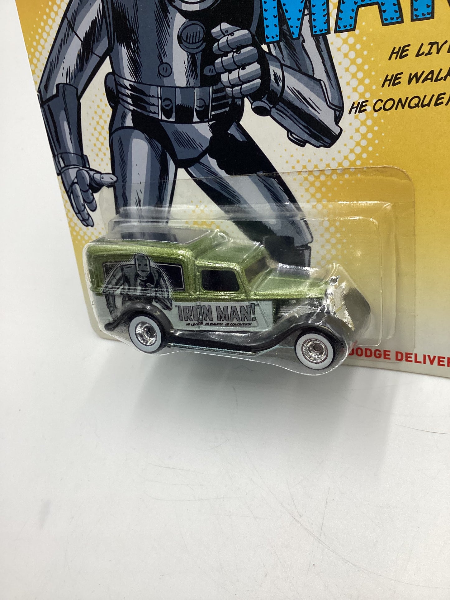 Hot wheels Pop Culture Marvel Iron Man 34 Dodge Delivery Green 272A