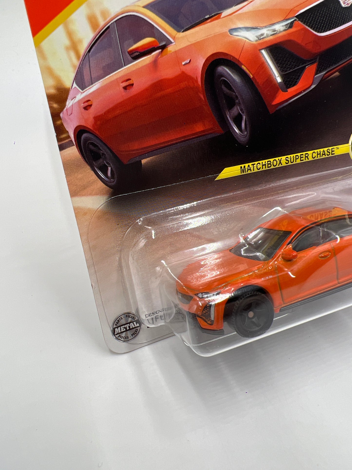 2025 Matchbox Super Chase 2021 Cadillac CT5-V Orange W/Protector Ripped J Hook See Pics SR