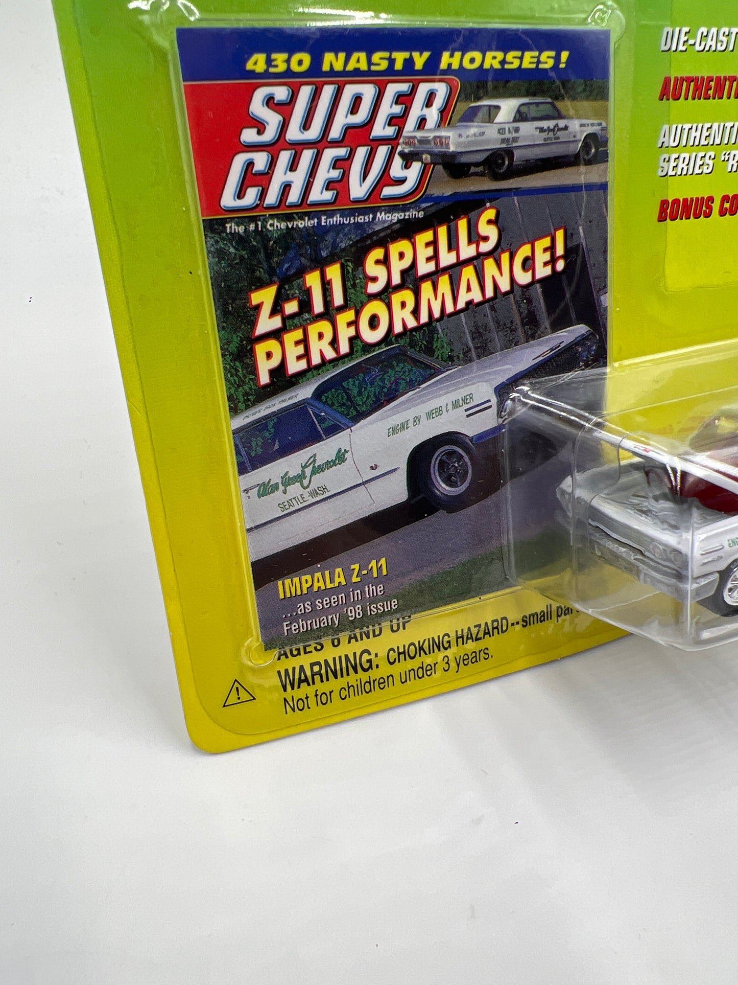 Johnny Lightning White Lightning Chase Super Chevy Impala Z-11 White