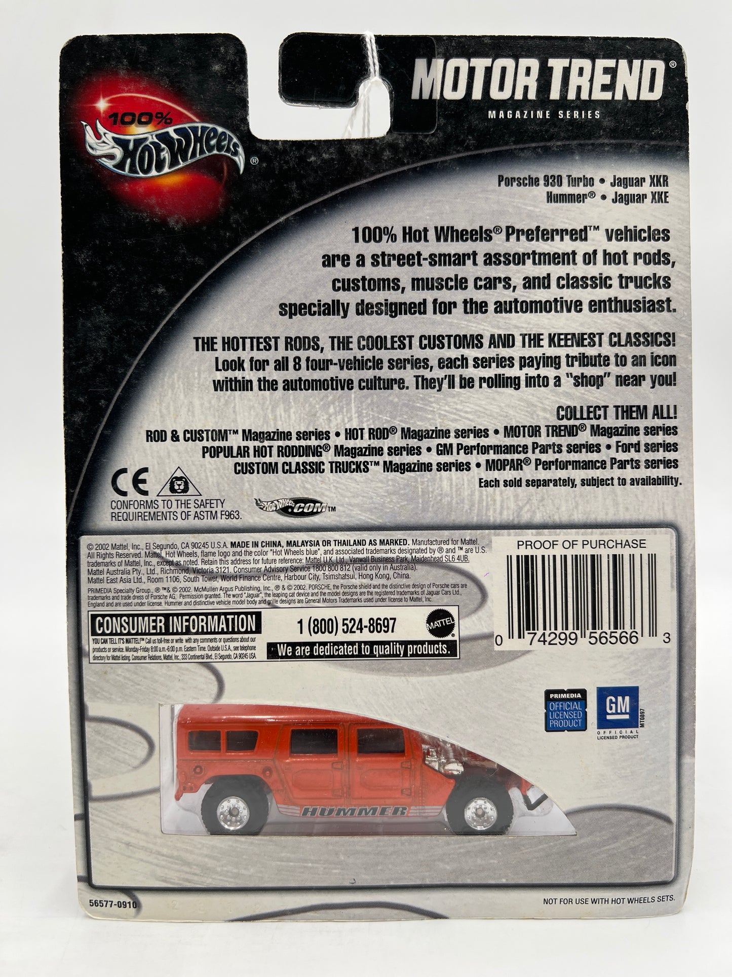 Hot Wheels Premium 100% Motor Trend #3 Hummer Orange