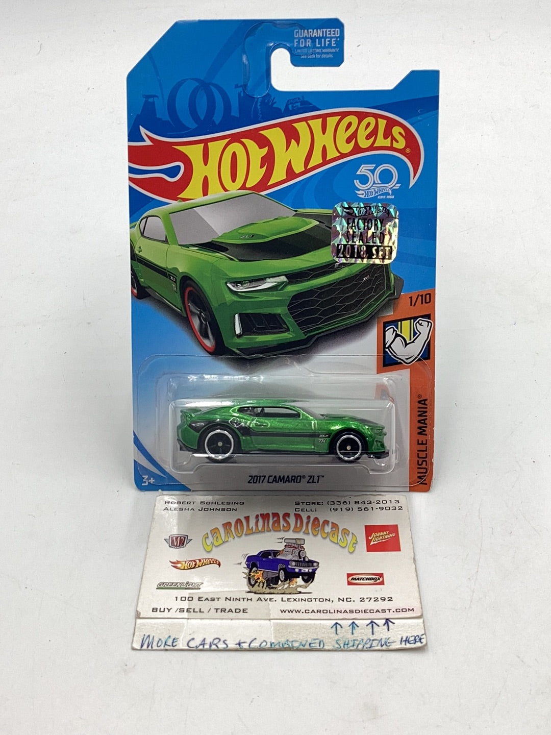 2018 hot wheels super treasure hunt 2017 Camaro ZL1 Redline Card Variation factory sealed sticker W/Protector