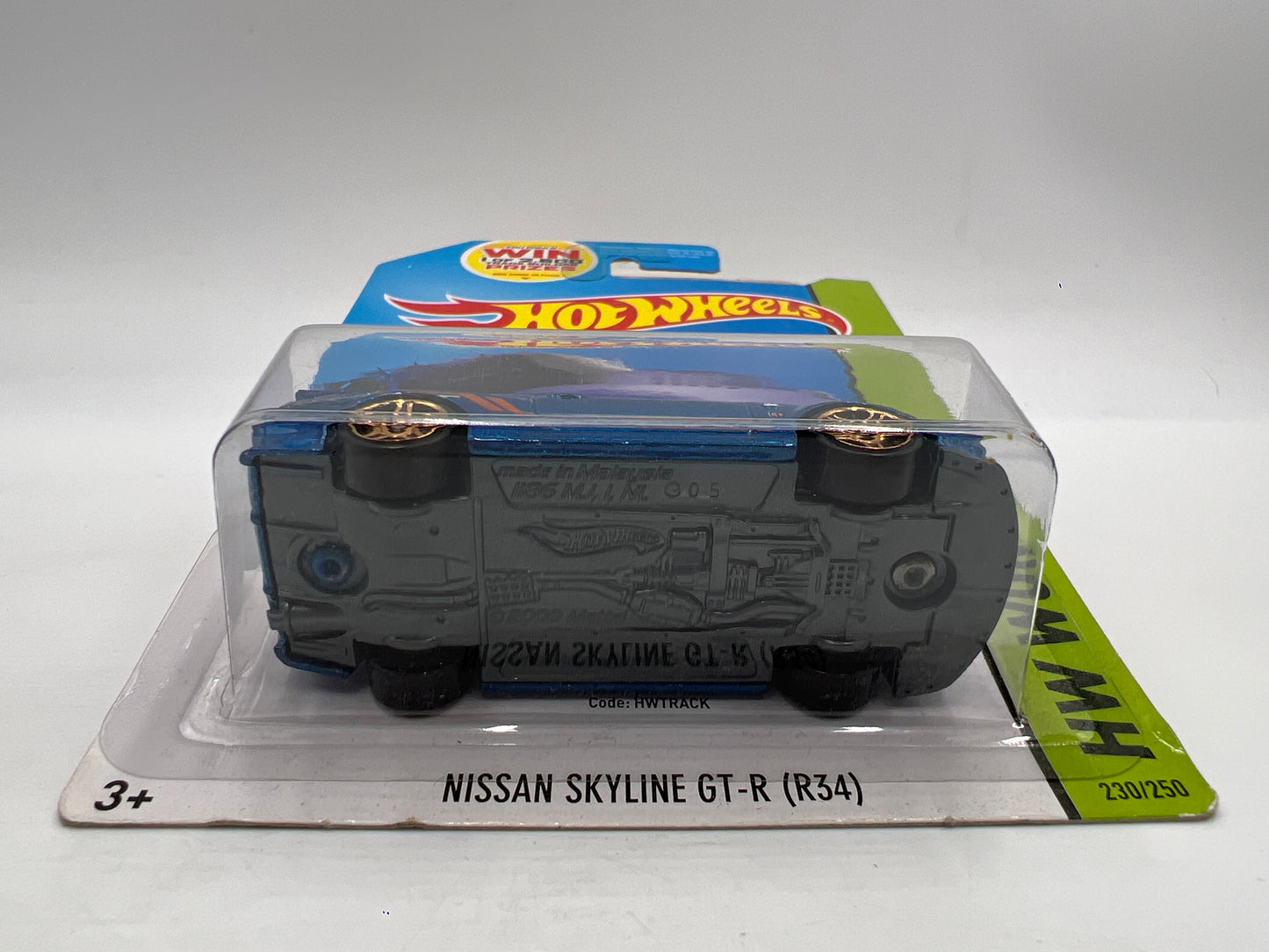 2014 Hot Wheels Workshop #230 Nissan Skyline GT-R R34 Blue W/Protector