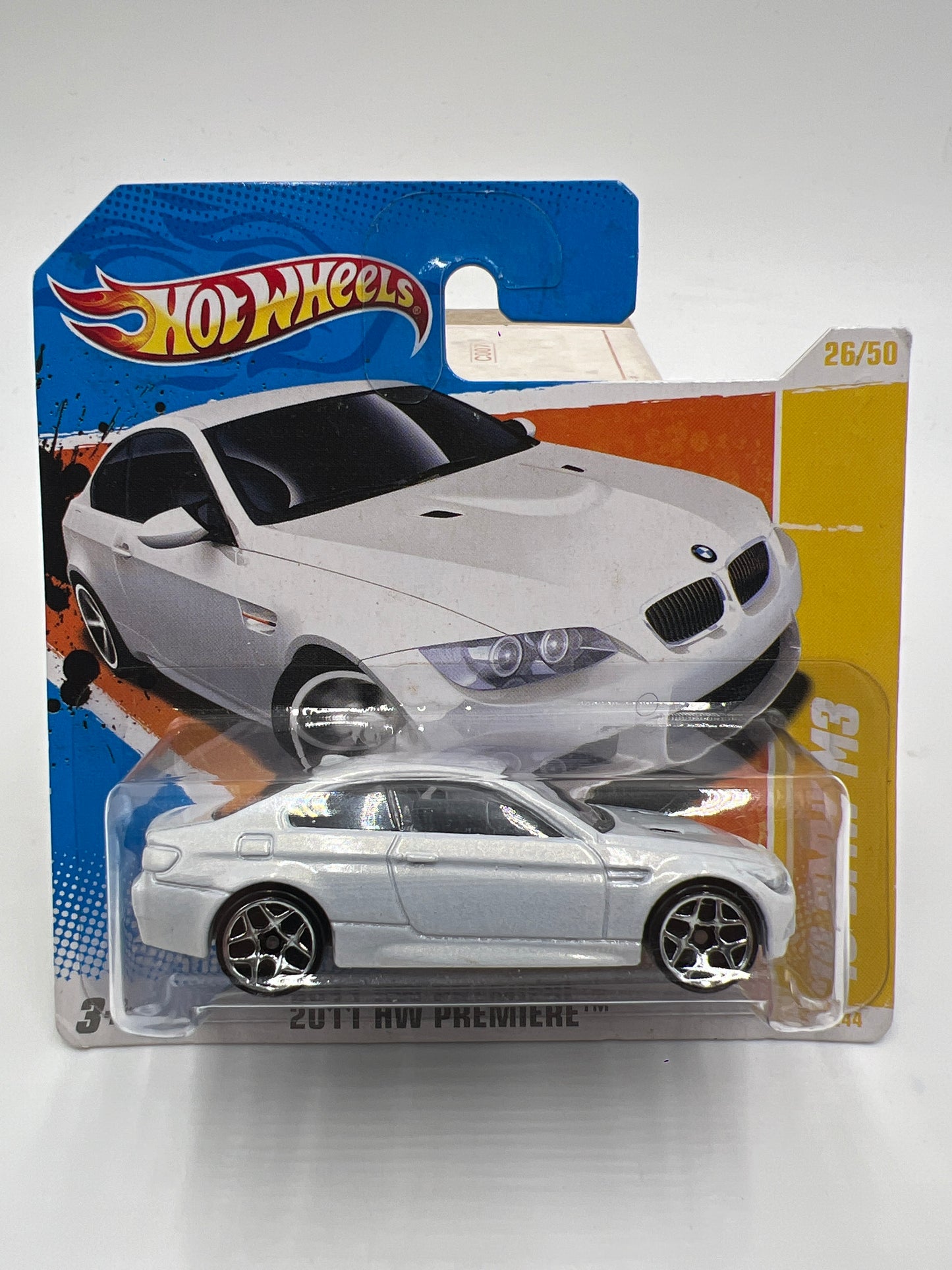 2011 HW Premiere #26 10 BMW M3 White Short Card W/Protector