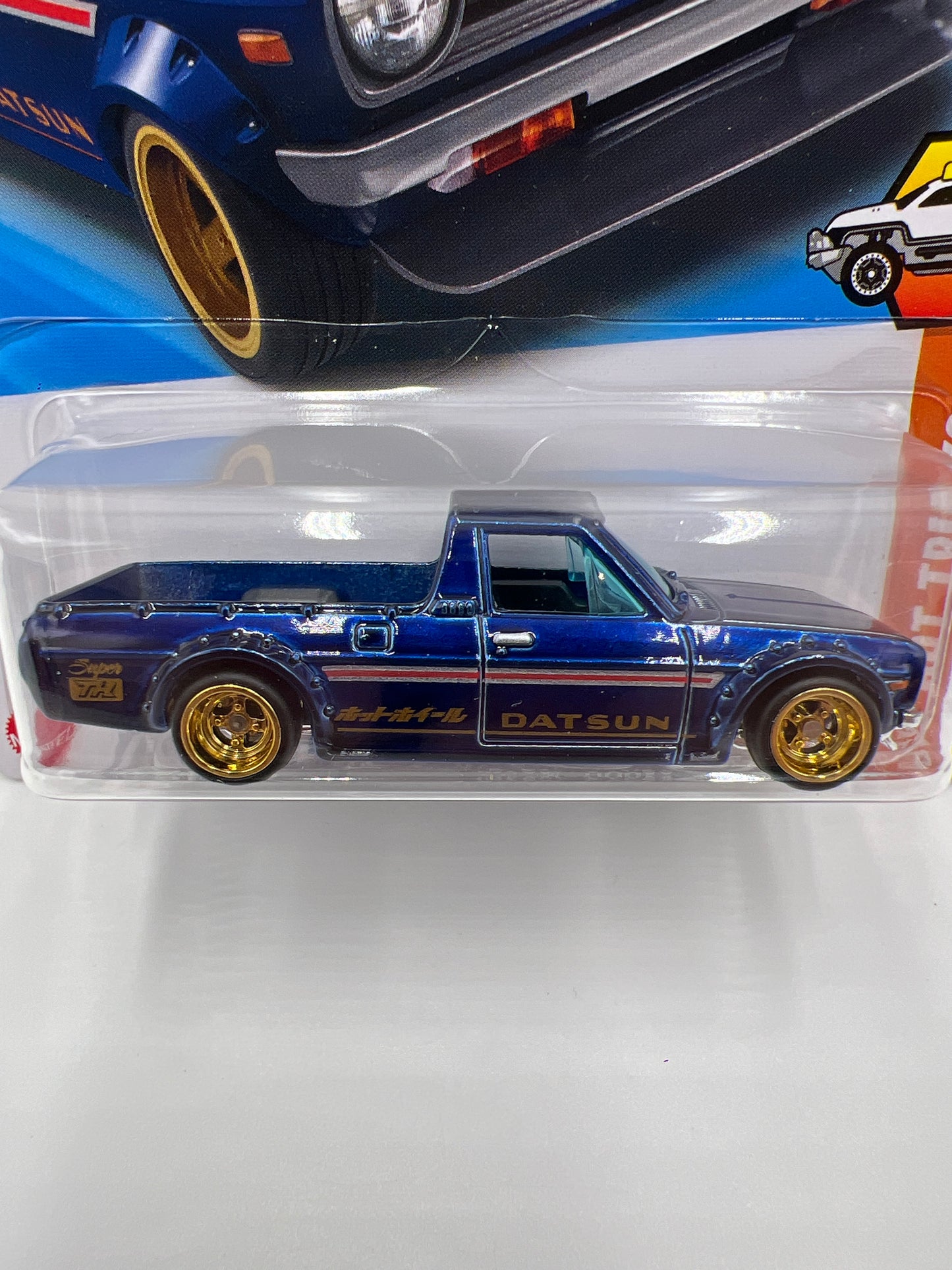 2025 Hot Wheels D Case Super Treasure Hunt #93 1975 Datsun Sunny Truck B120 Blue W/Protector #2