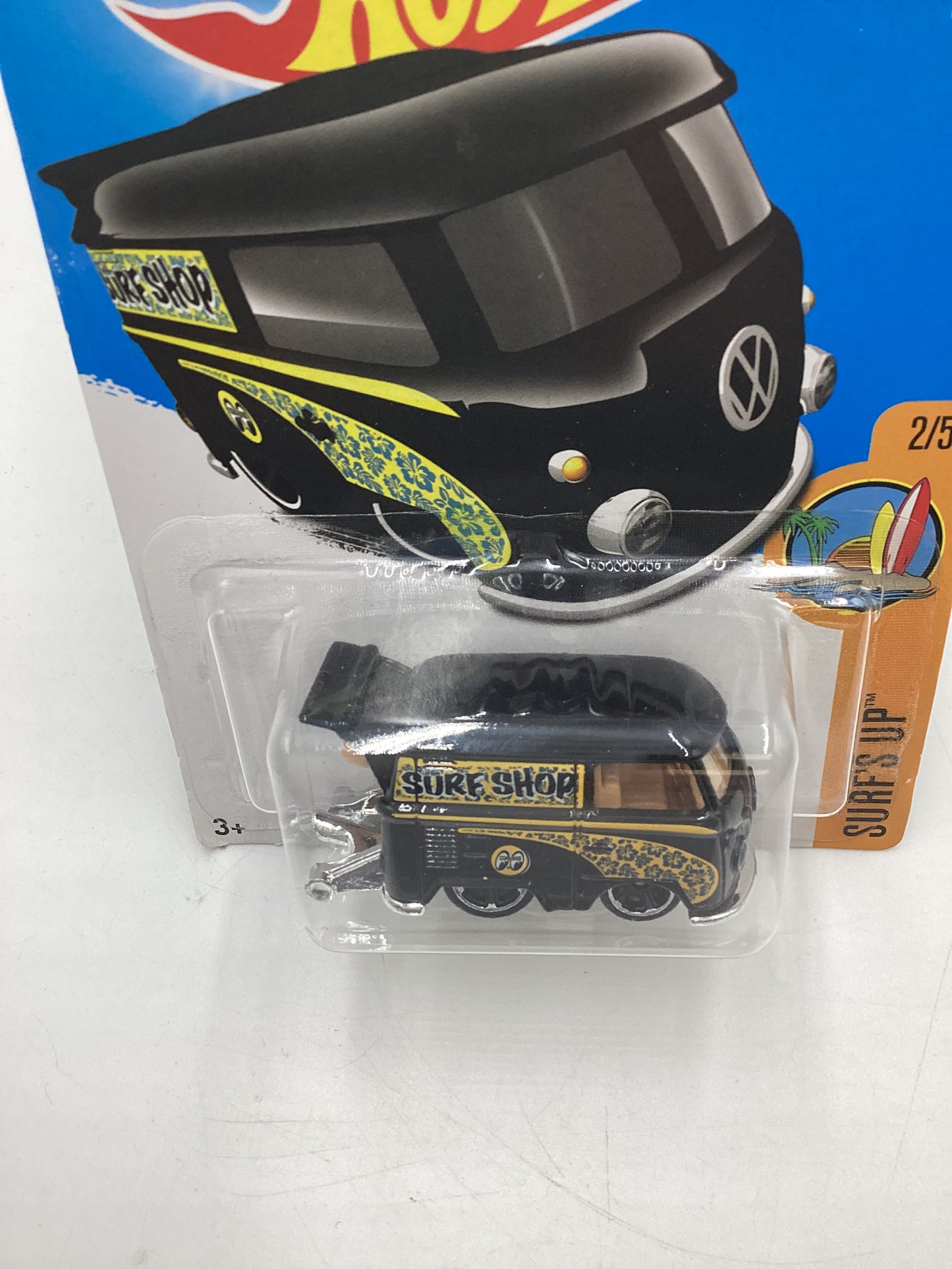 2017 Hot Wheels Surfs Up #302 Kool Kombi Black Mooneyes 96C