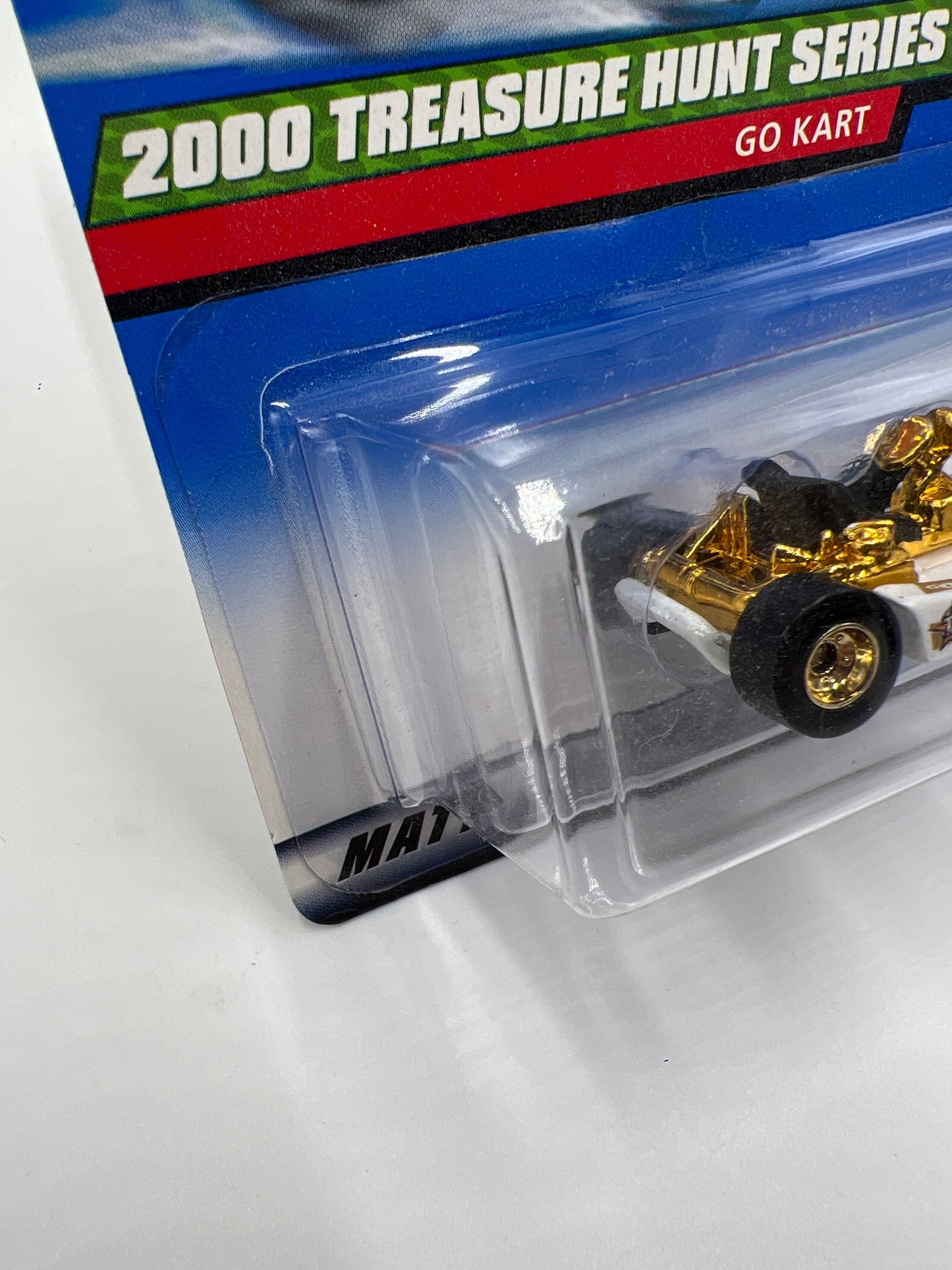 2000 Hot Wheels Treasure Hunt Real Riders Series #53 Go Kart White/Gold W/Protector