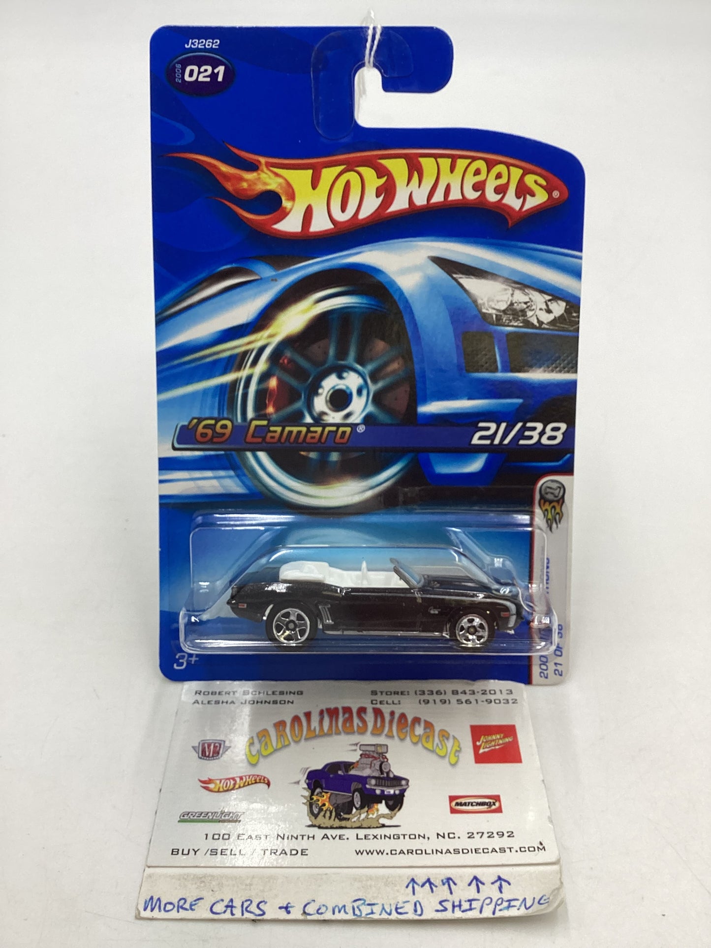 2006 Hot wheels #021 Black 69 Camaro 18F