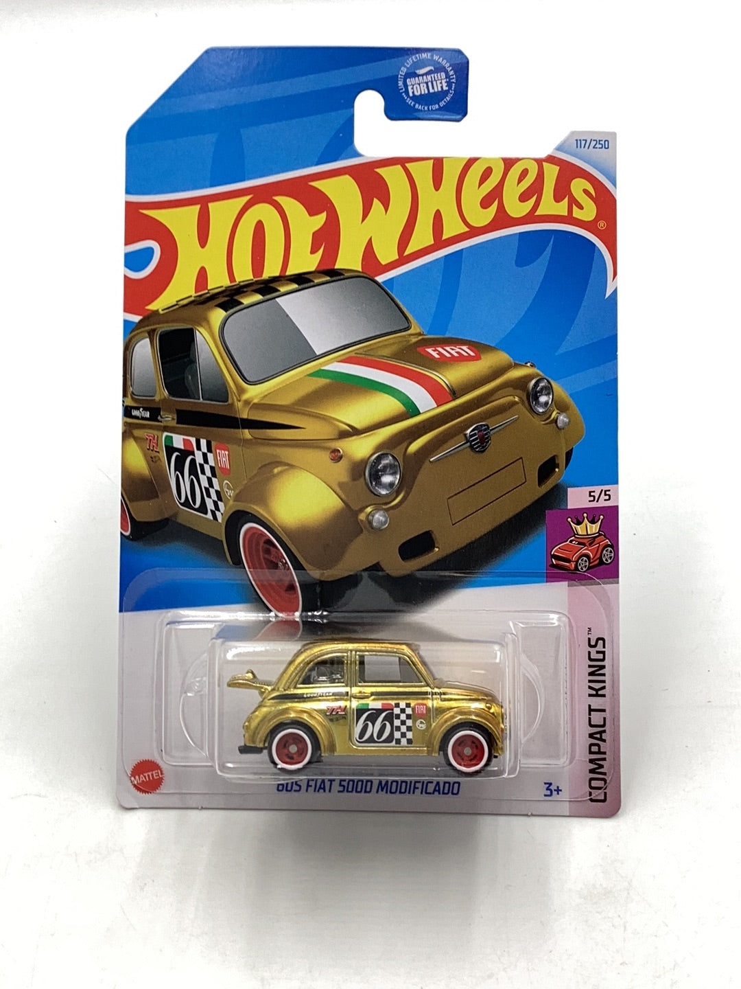 Hot Wheels 2024 E Case Super Treasure Hunt #117 60s Fiat 500D Modificado with protector