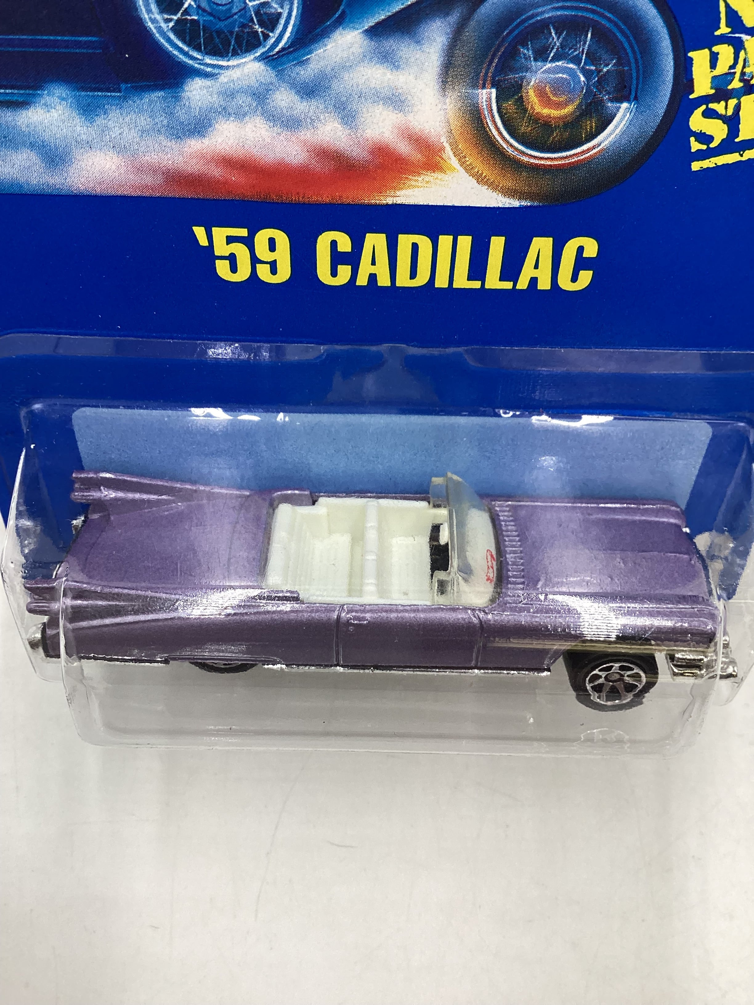 Hot Wheels Blue Card Collector No. 266 59 Cadillac Purple 7SP