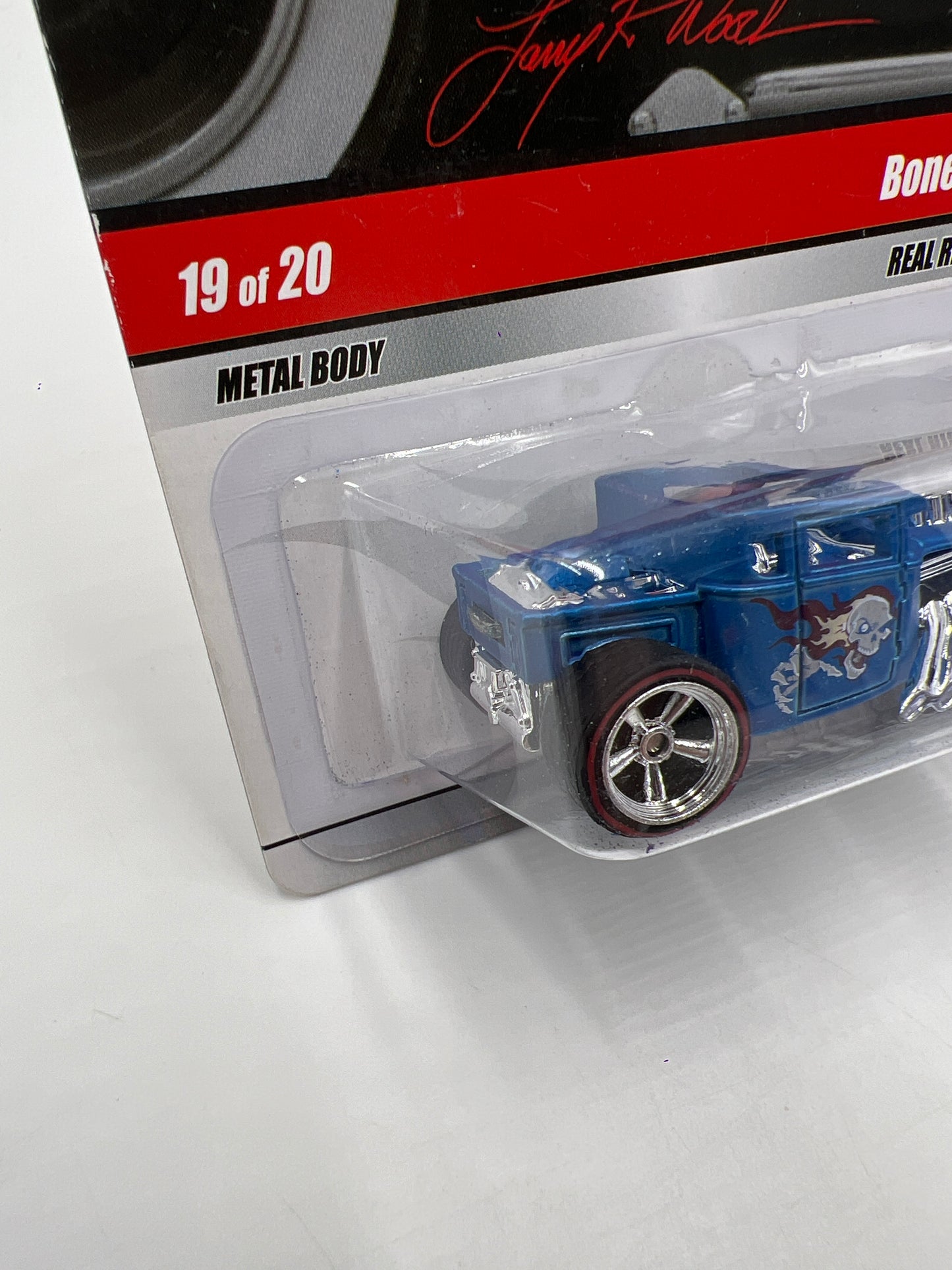 Hot Wheels Premium Larrys Garage #19 Bone Shaker Blue W/Protector