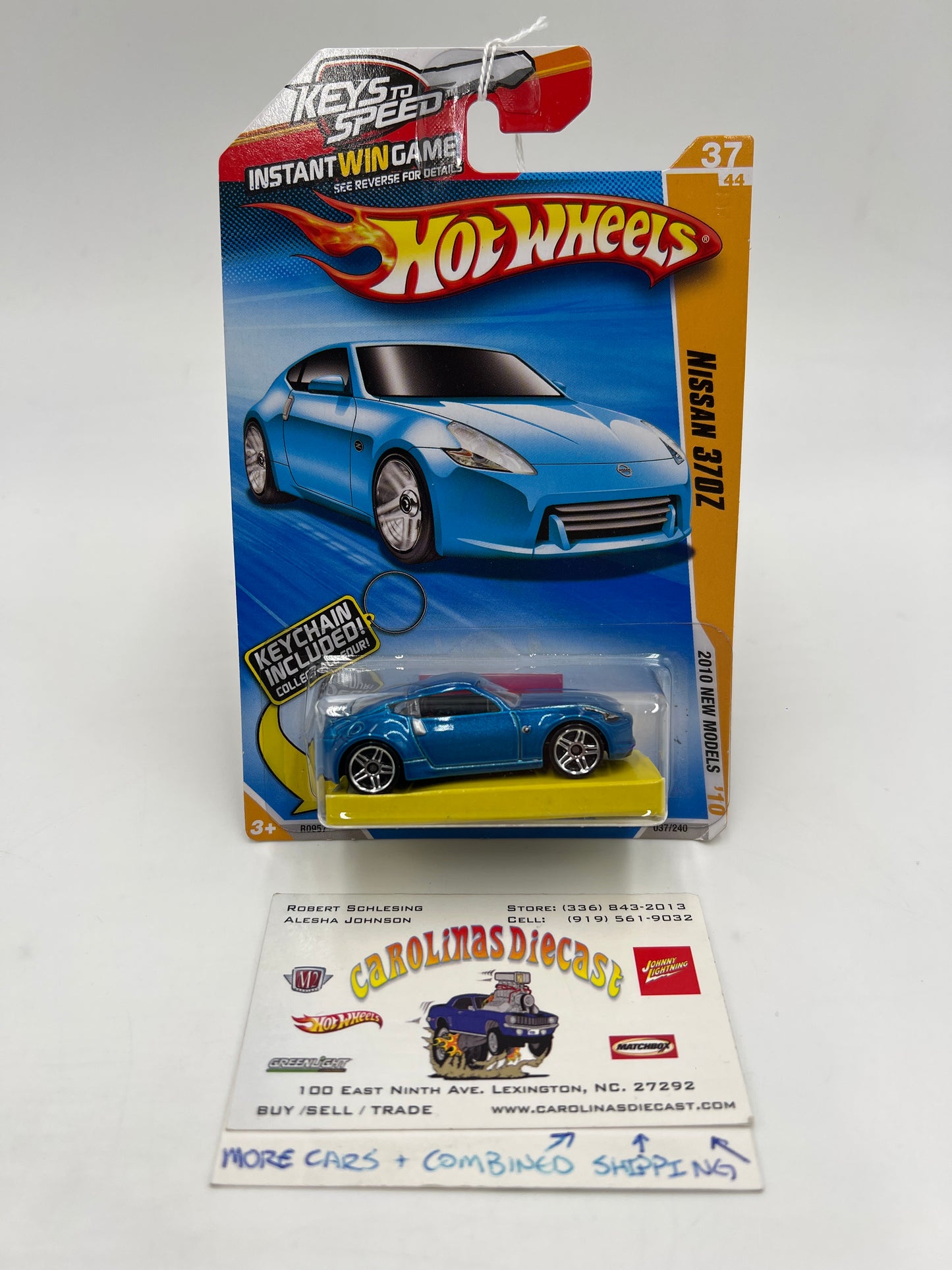 2010 Hot Wheels New Models #37 Nissan 370Z Blue Keys To Speed W/Keychain SR