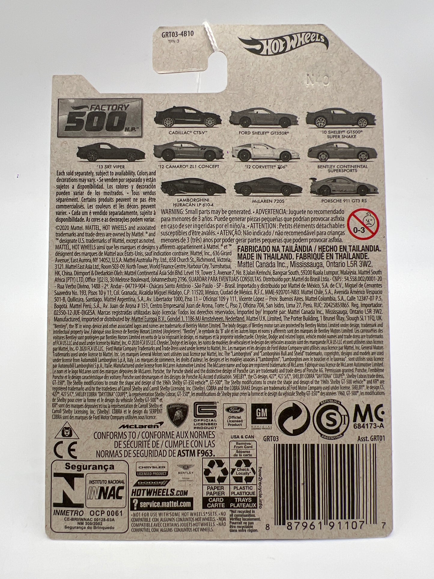 Hot Wheels Factory 500 HP #2 Ford Shelby GT350R Orange 151B