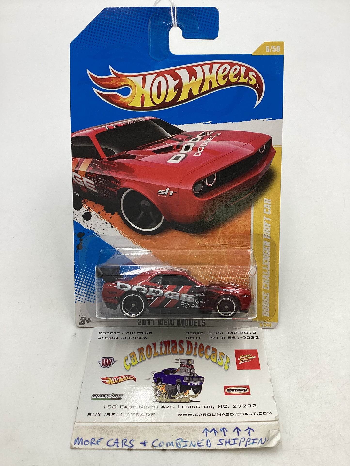 2011 Hot Wheels #6 Dodge Challenger Drift Car Red 51G