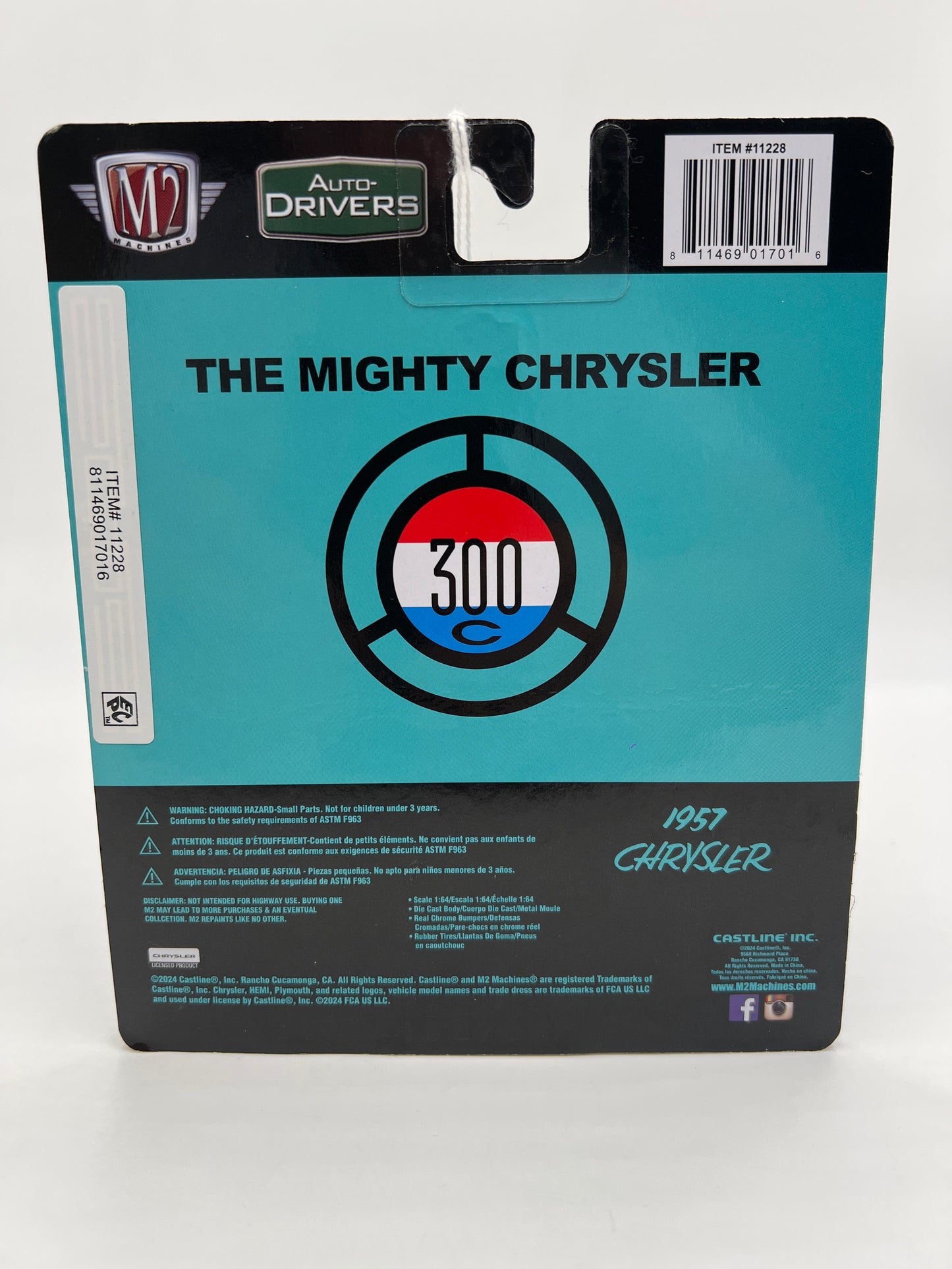 M2 Machines Auto-Drivers 1957 Chrysler 300C Blue R119 192C