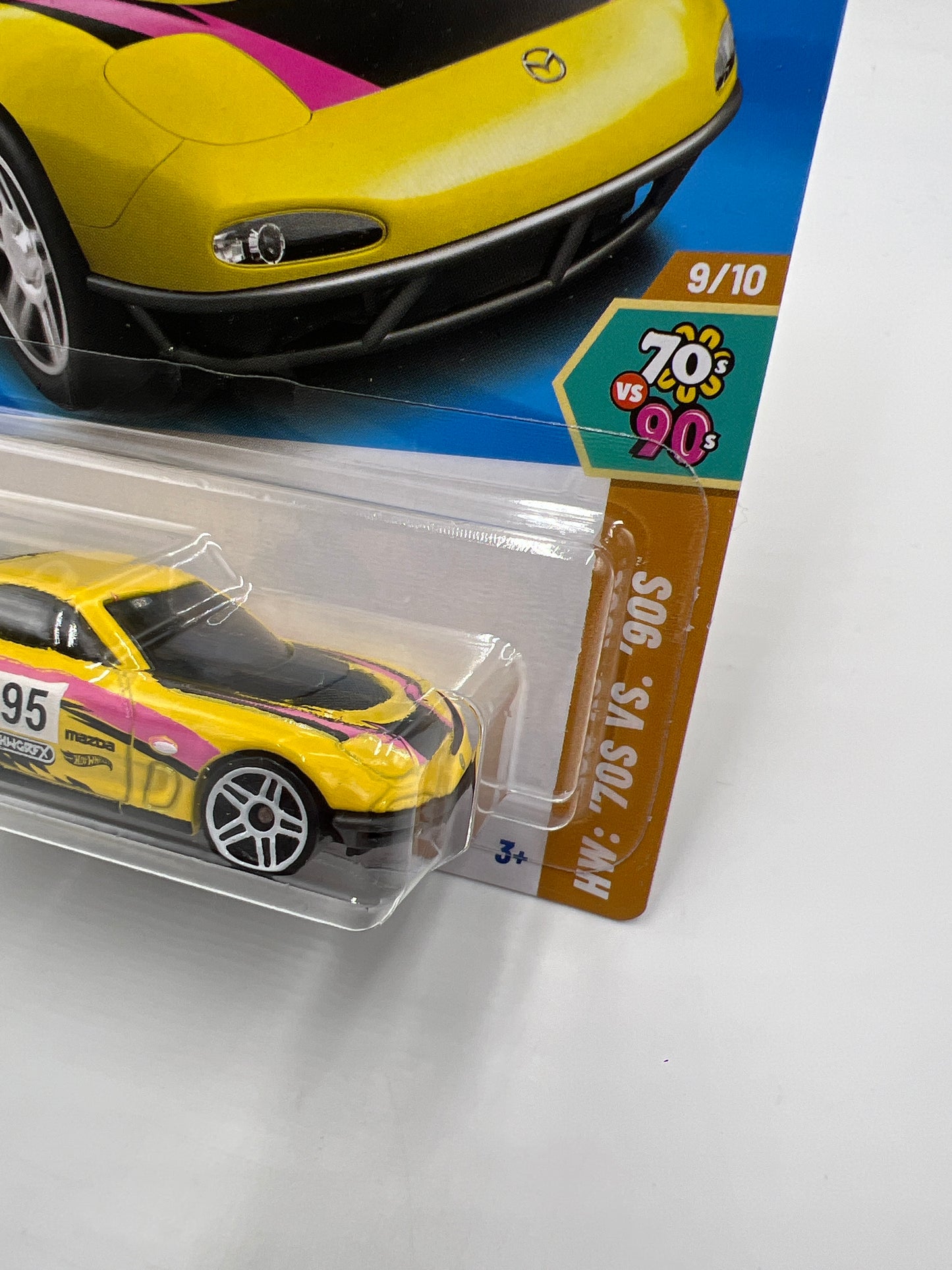 2025 Hot Wheels J Case HW 70s Vs 90s #163 95 Mazda RX-7 Drift Yellow 86C