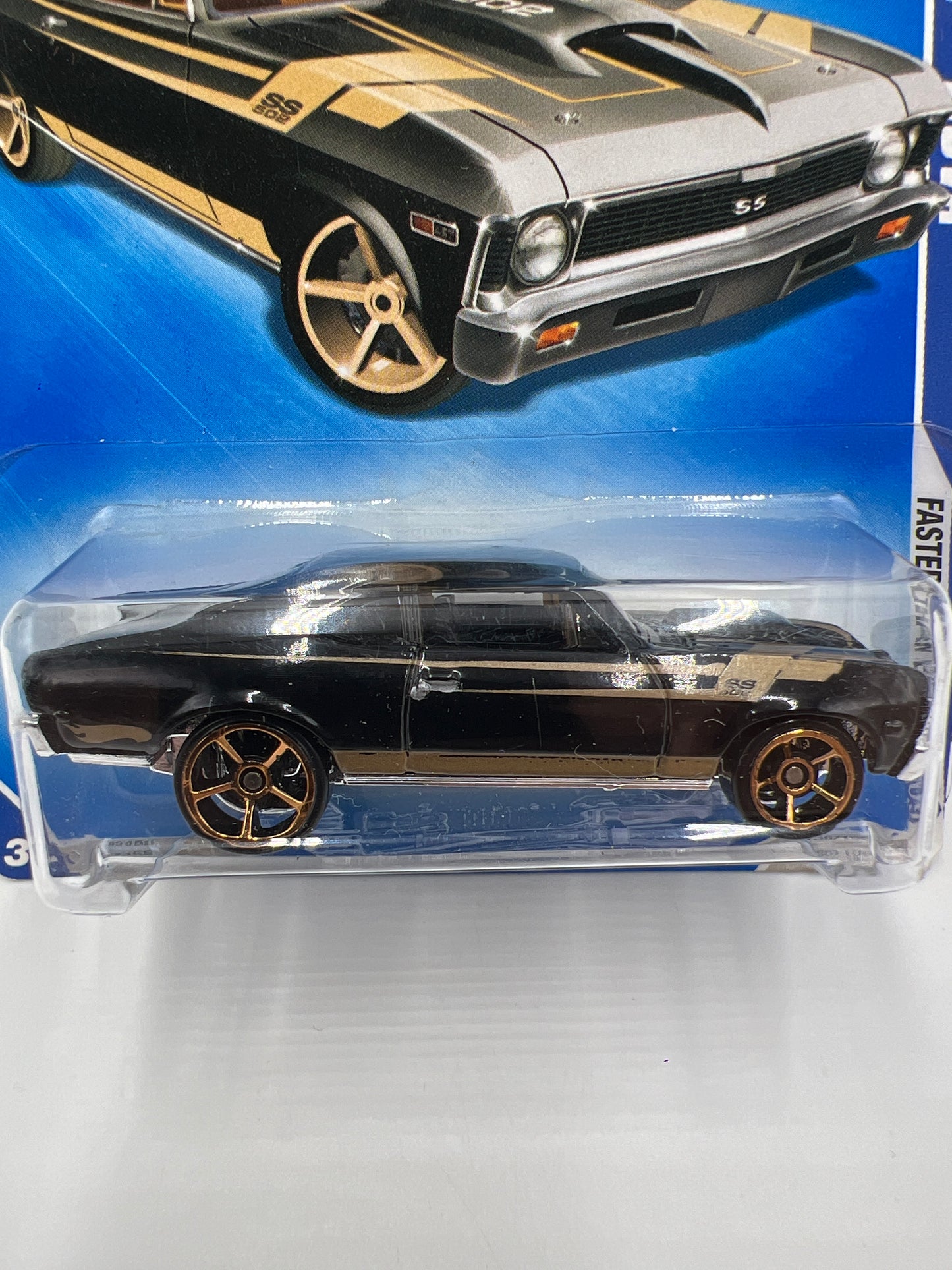 2006 Hot Wheels Faster Than Ever #136 Chevy Nova Black/Gold 16A